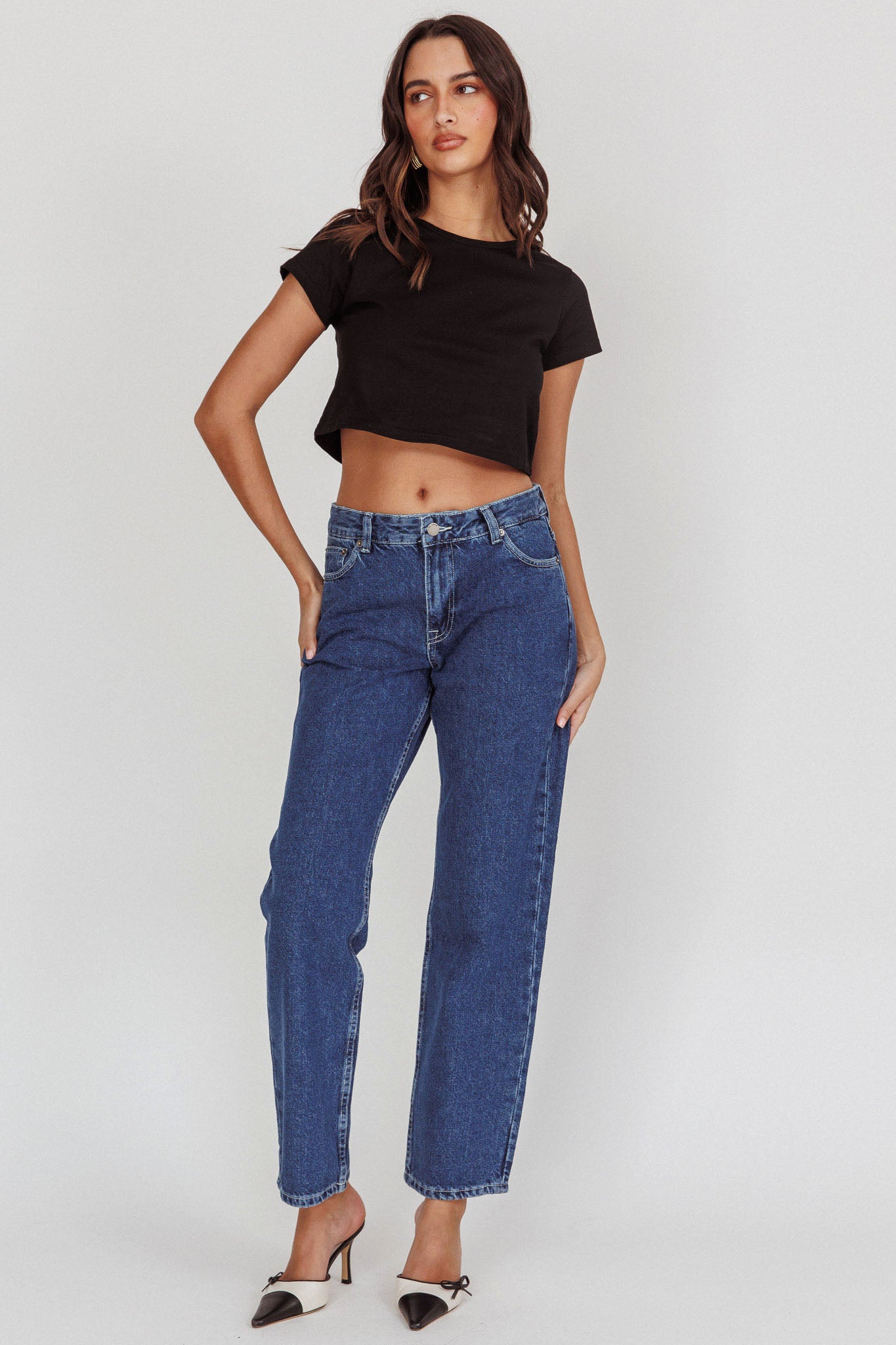 DR DENIM Arch Straight Jeans Pebble Mid Stone by Selfie Leslie Australia