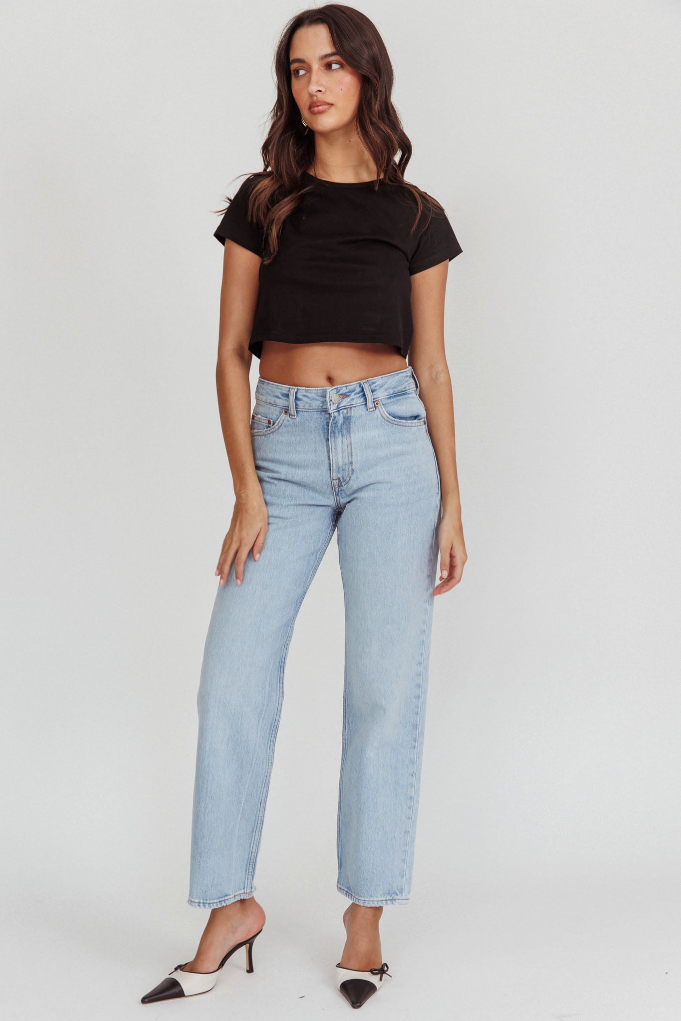 DR DENIM Arch Straight Jeans Stream Light Used by Selfie Leslie Australia