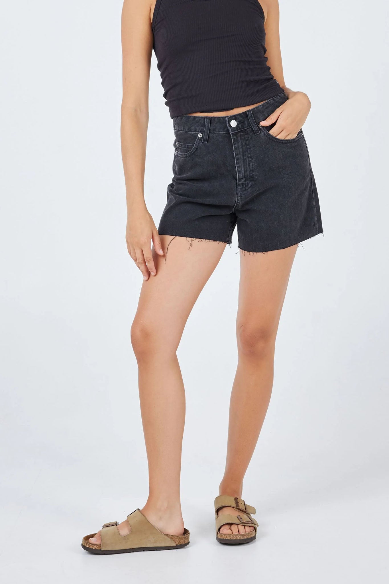 DR DENIM Nora Shorts Black by Selfie Leslie Australia