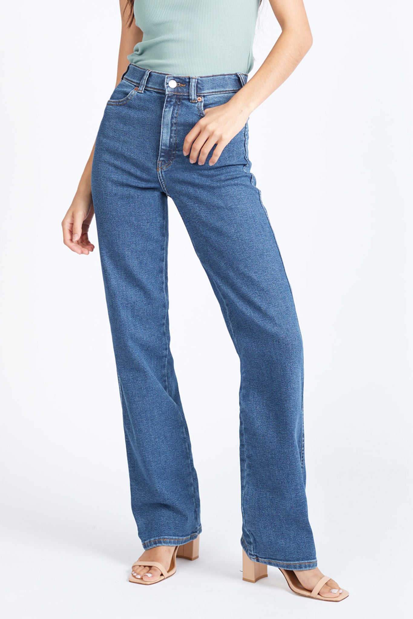 DR DENIM Moxy Straight Jeans Cape Dark Plain by Selfie Leslie Australia