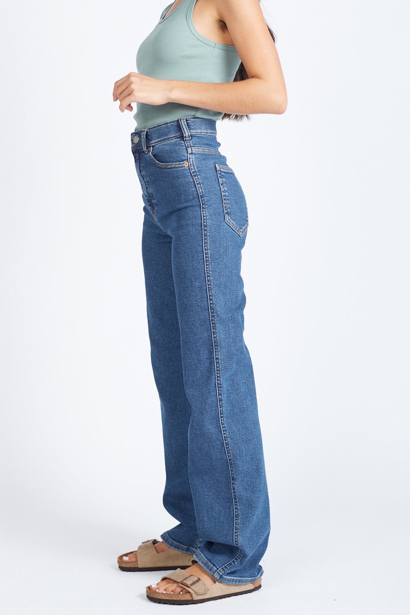 DR DENIM Moxy Straight Jeans Cape Dark Plain by Selfie Leslie Australia