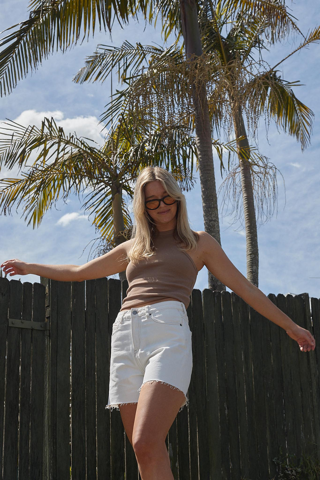 DR DENIM Nora Shorts White by Selfie Leslie Australia
