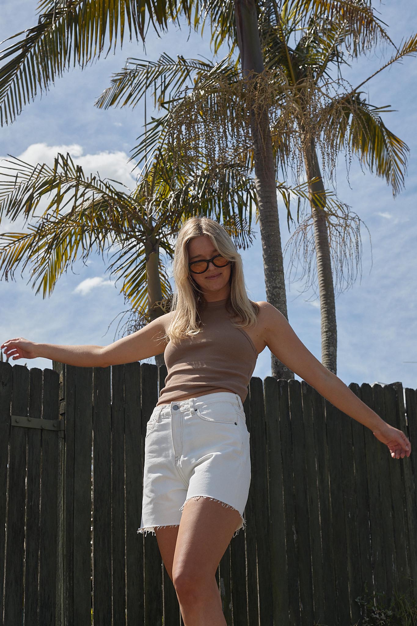 DR DENIM Nora Shorts White by Selfie Leslie Australia
