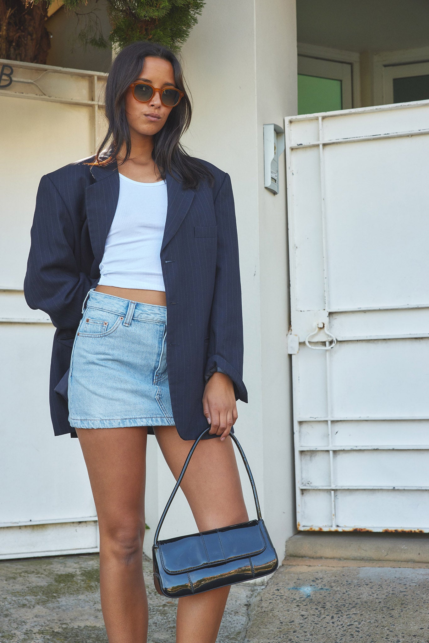 DR DENIM Ziggy Mid Skirt Light Blue by Selfie Leslie Australia