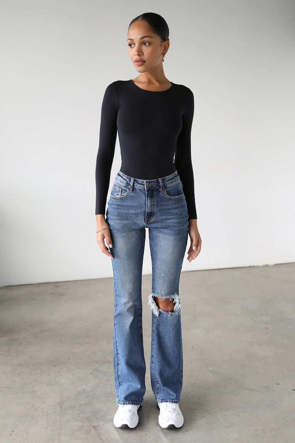 DOGMA High Rise Flare Leg Denim Jeans Dark Wash by Selfie Leslie Australia