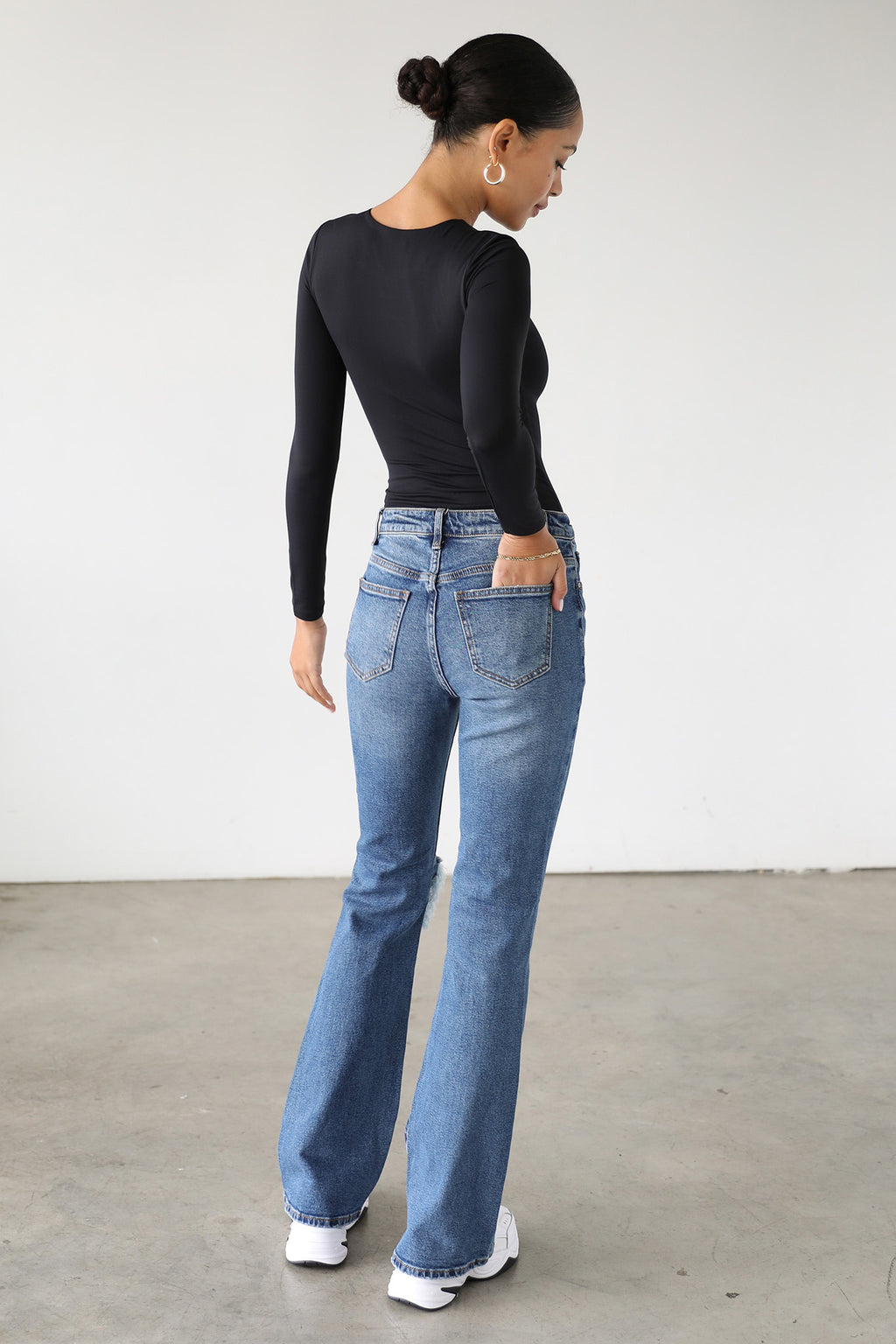DOGMA High Rise Flare Leg Denim Jeans Dark Wash by Selfie Leslie Australia