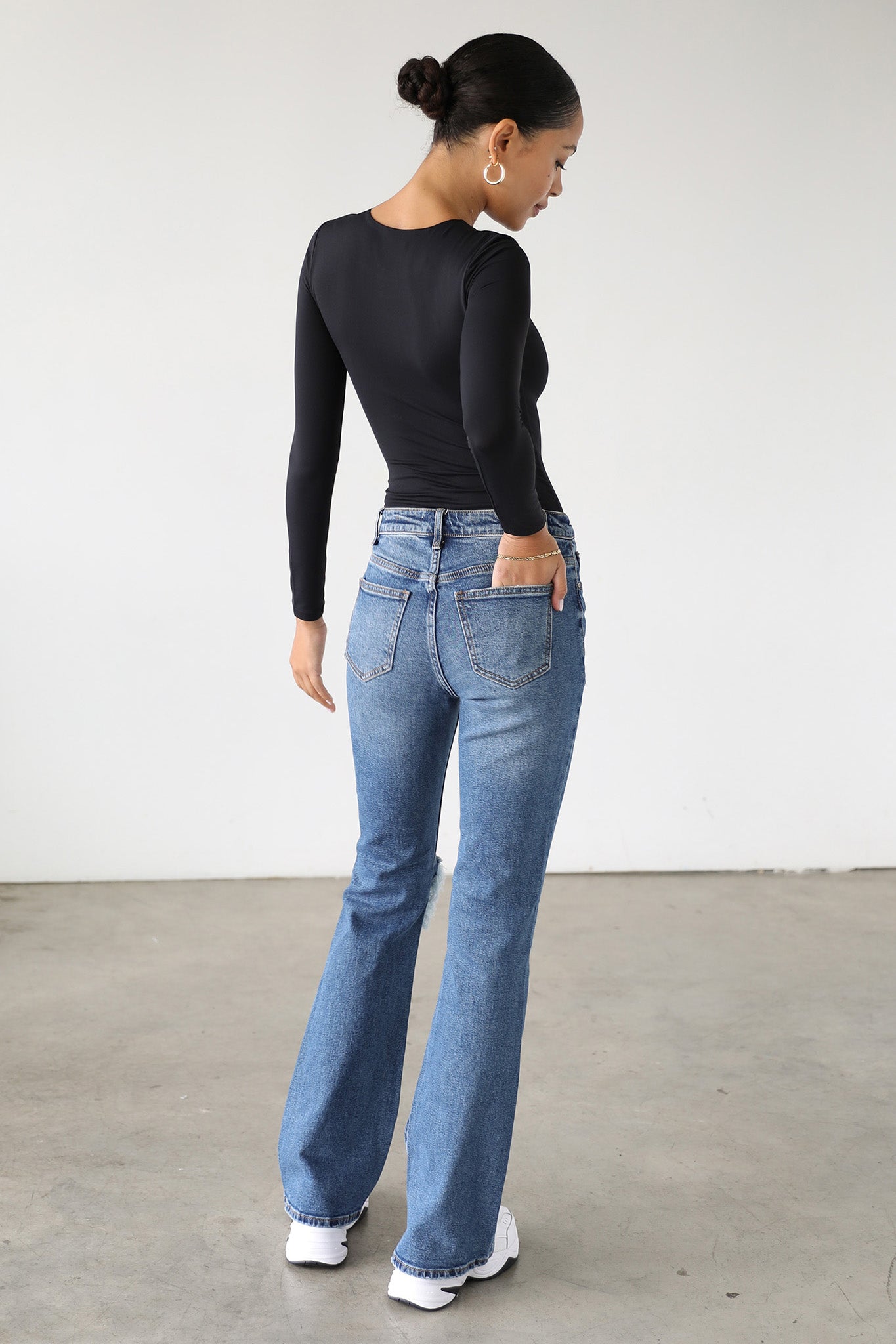 DOGMA High Rise Flare Leg Denim Jeans Dark Wash by Selfie Leslie Australia