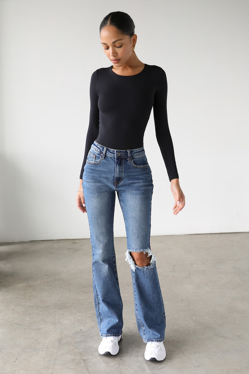 DOGMA High Rise Flare Leg Denim Jeans Dark Wash by Selfie Leslie Australia