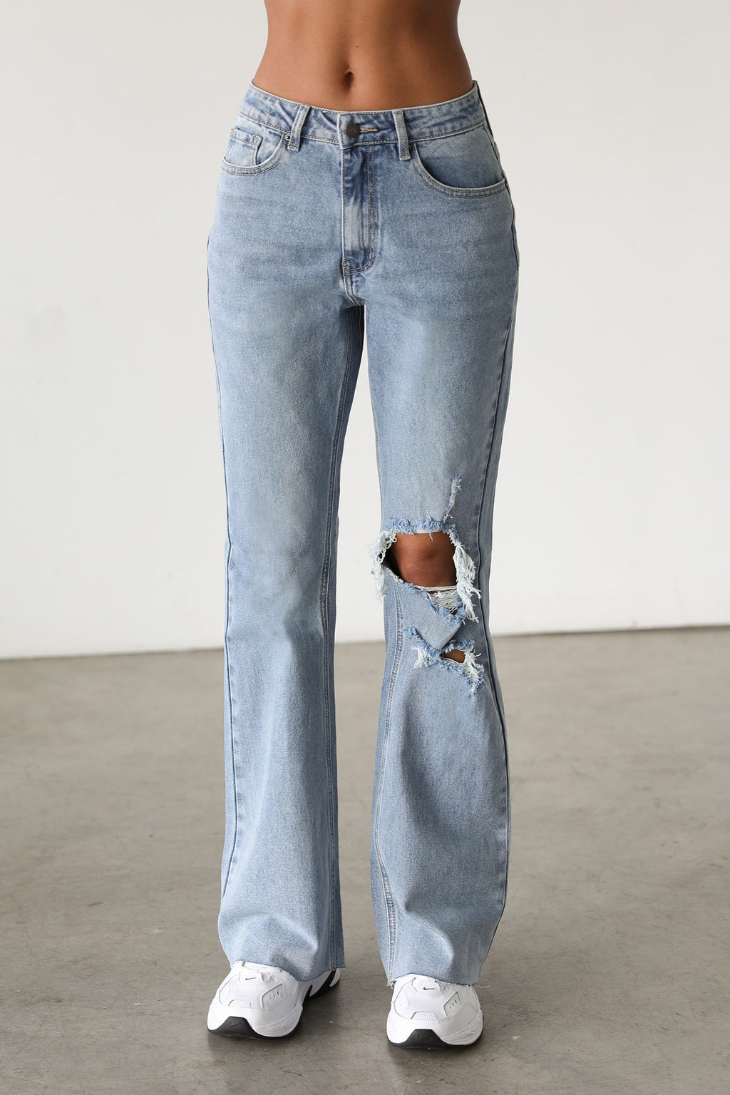 DOGMA High Rise Flare Denim Jeans Medium Wash by Selfie Leslie Australia