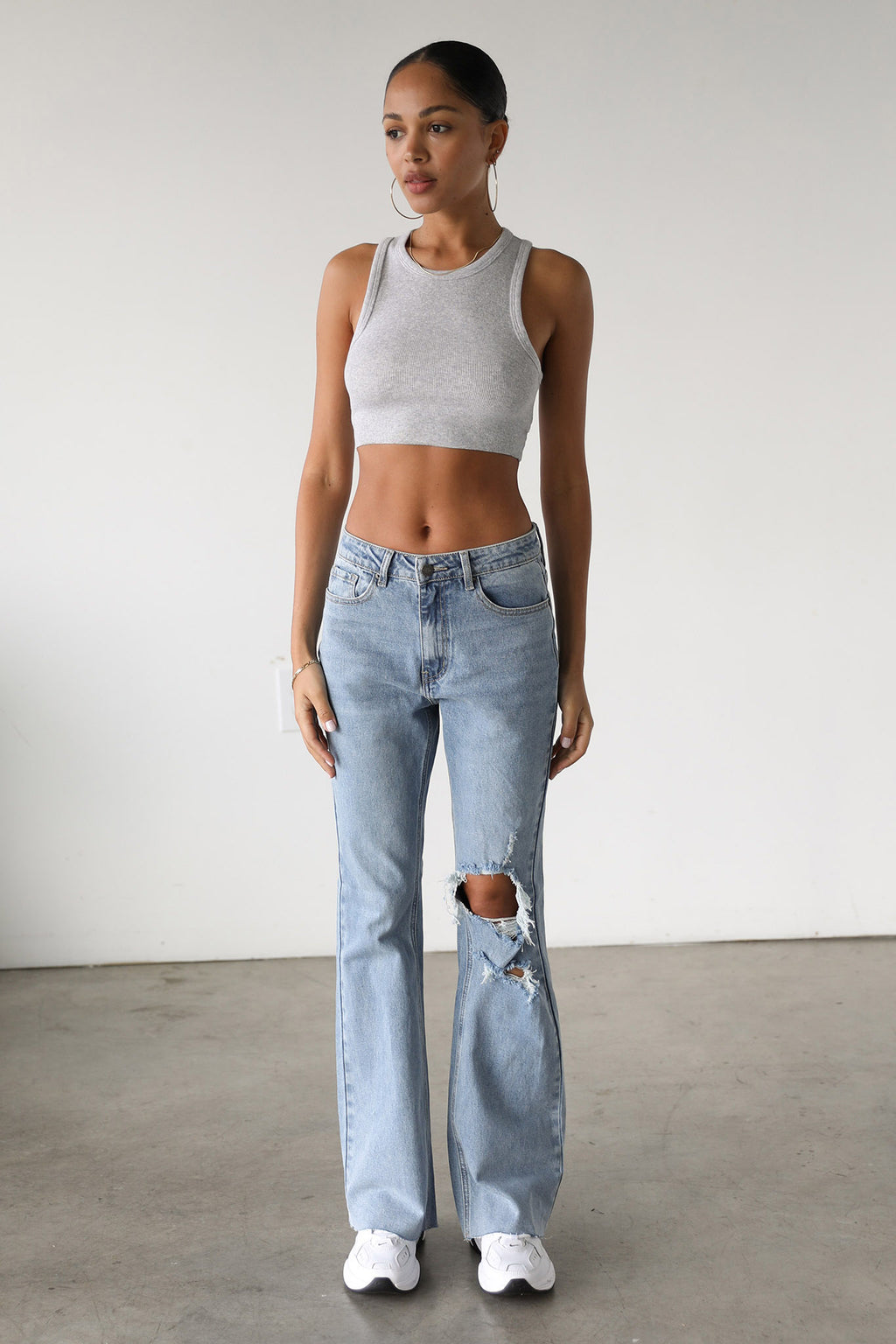 DOGMA High Rise Flare Denim Jeans Medium Wash by Selfie Leslie Australia