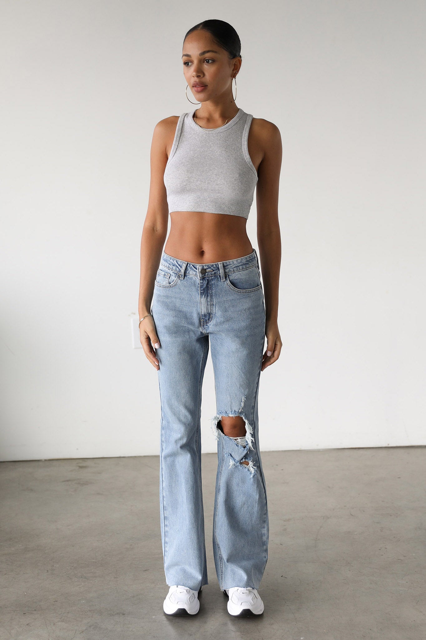 DOGMA High Rise Flare Denim Jeans Medium Wash by Selfie Leslie Australia