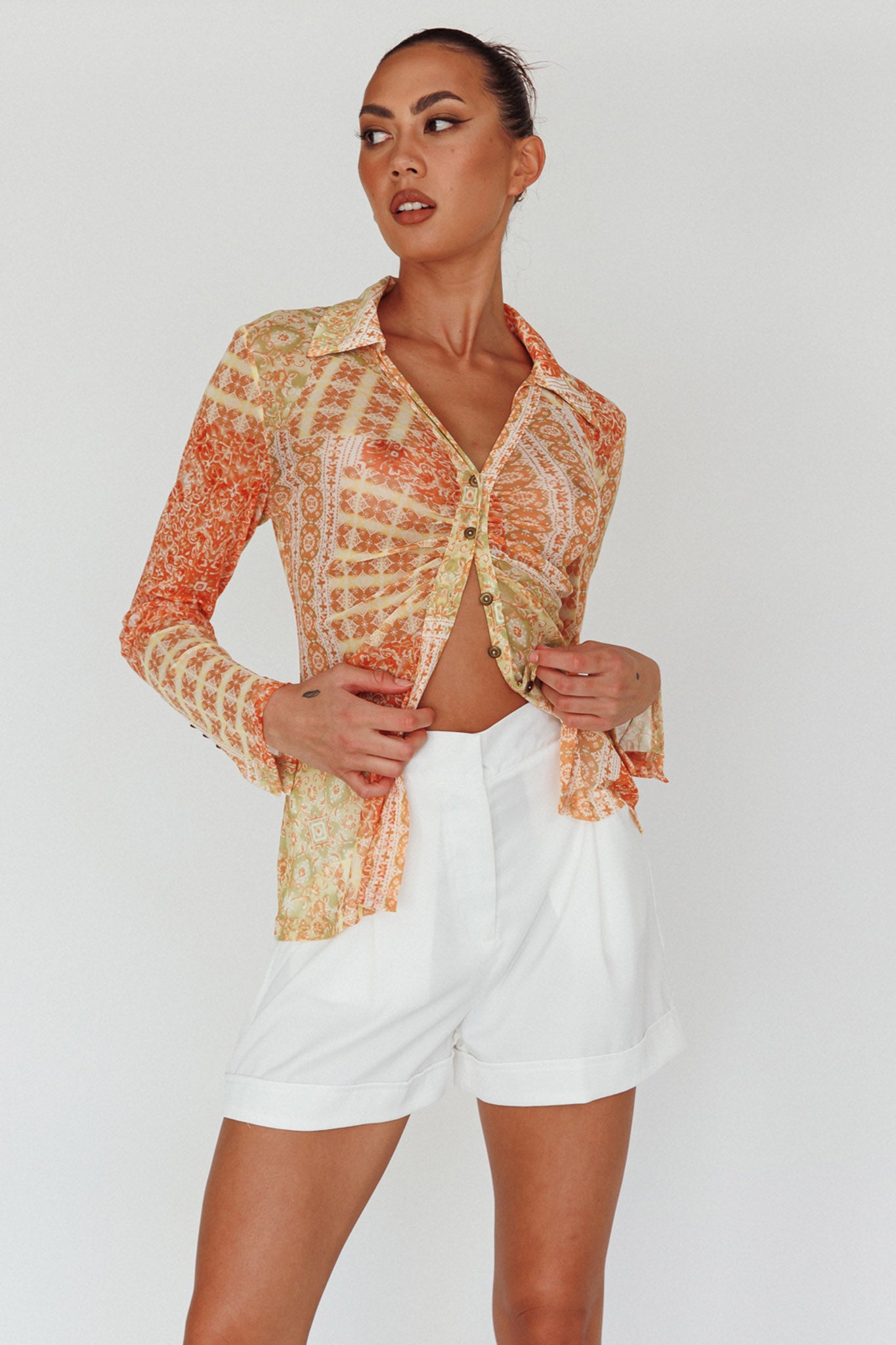 Maxeen Side Pocket Shorts White by Selfie Leslie Australia