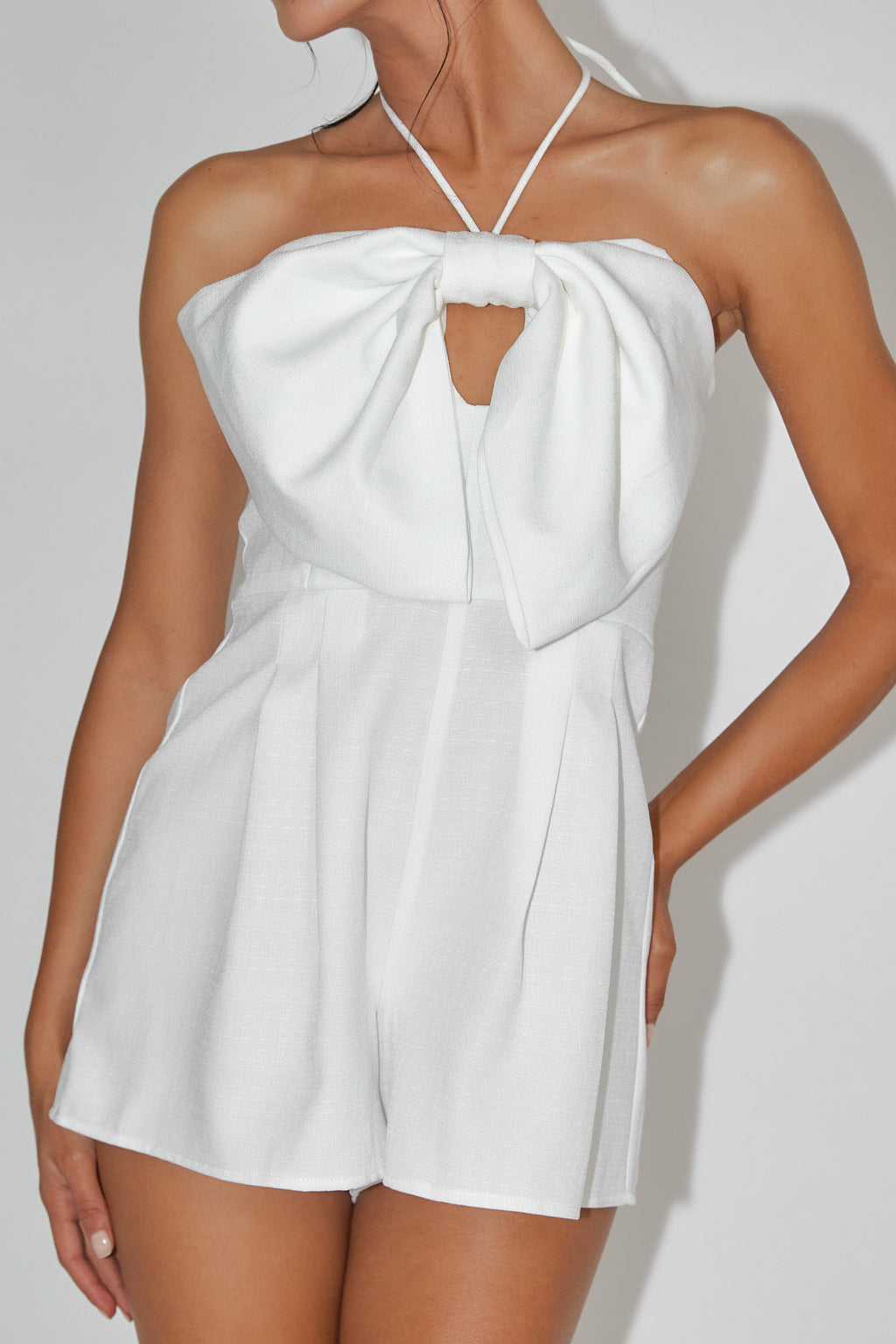 Tink Bow Bust Romper White by Selfie Leslie Australia