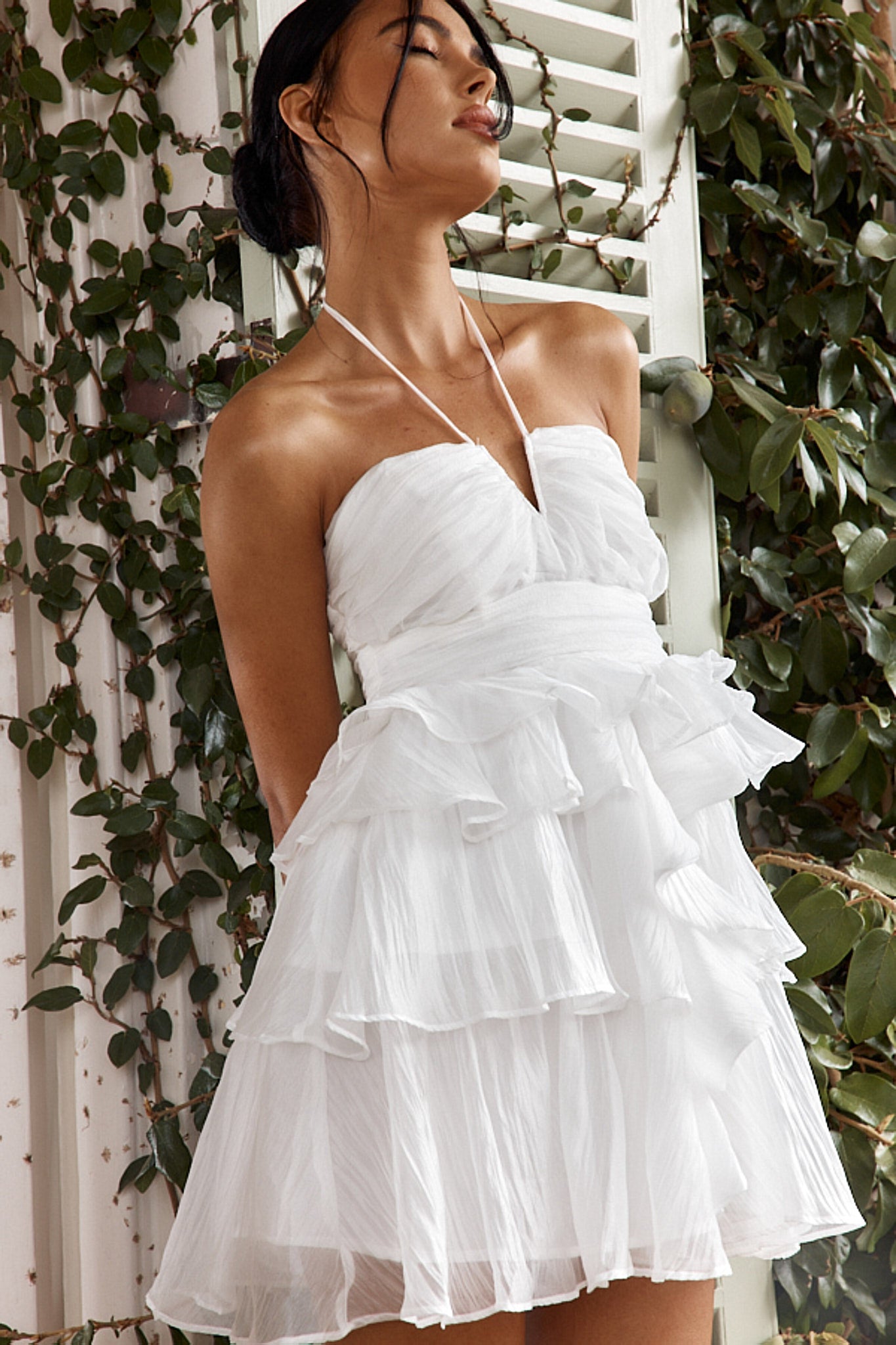 Joy Of Life Layered Ruffle Mini Dress Off White by Selfie Leslie Australia
