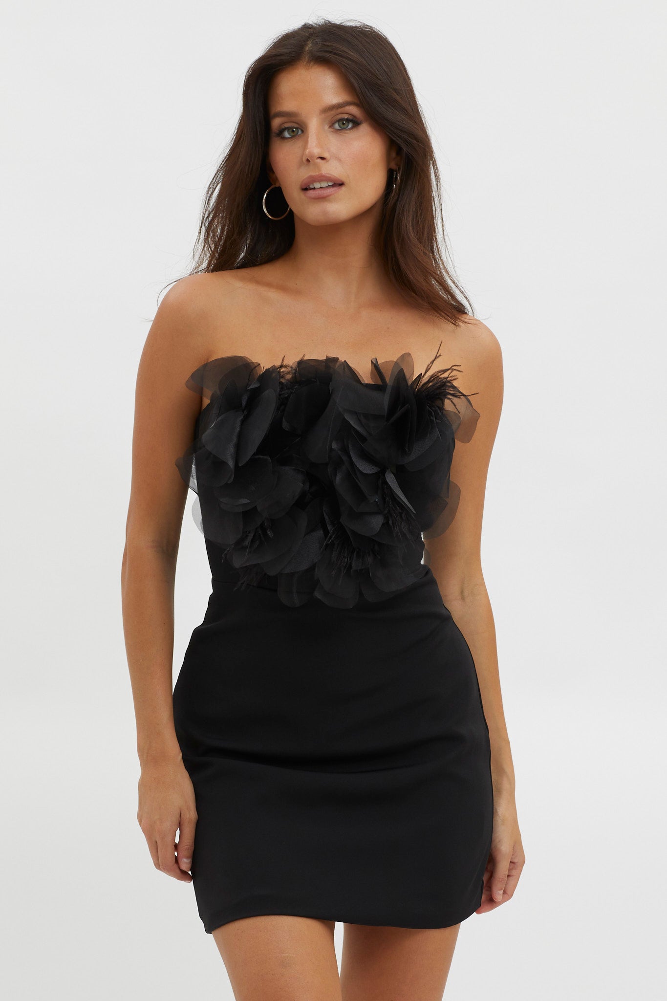 Magic At Night Embellished Bodice Dress Black by Selfie Leslie Australia
