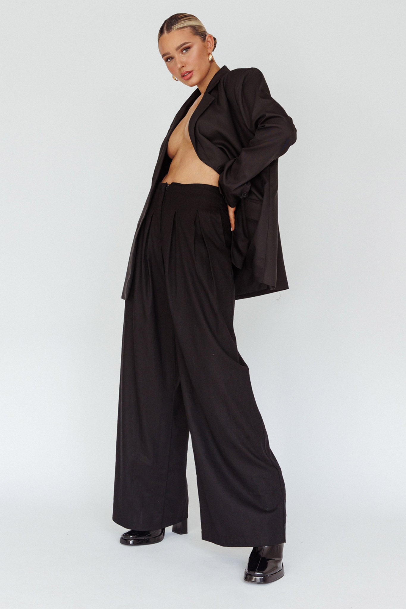 Sloan Side Pocket Trouser Pants Black by Selfie Leslie Australia