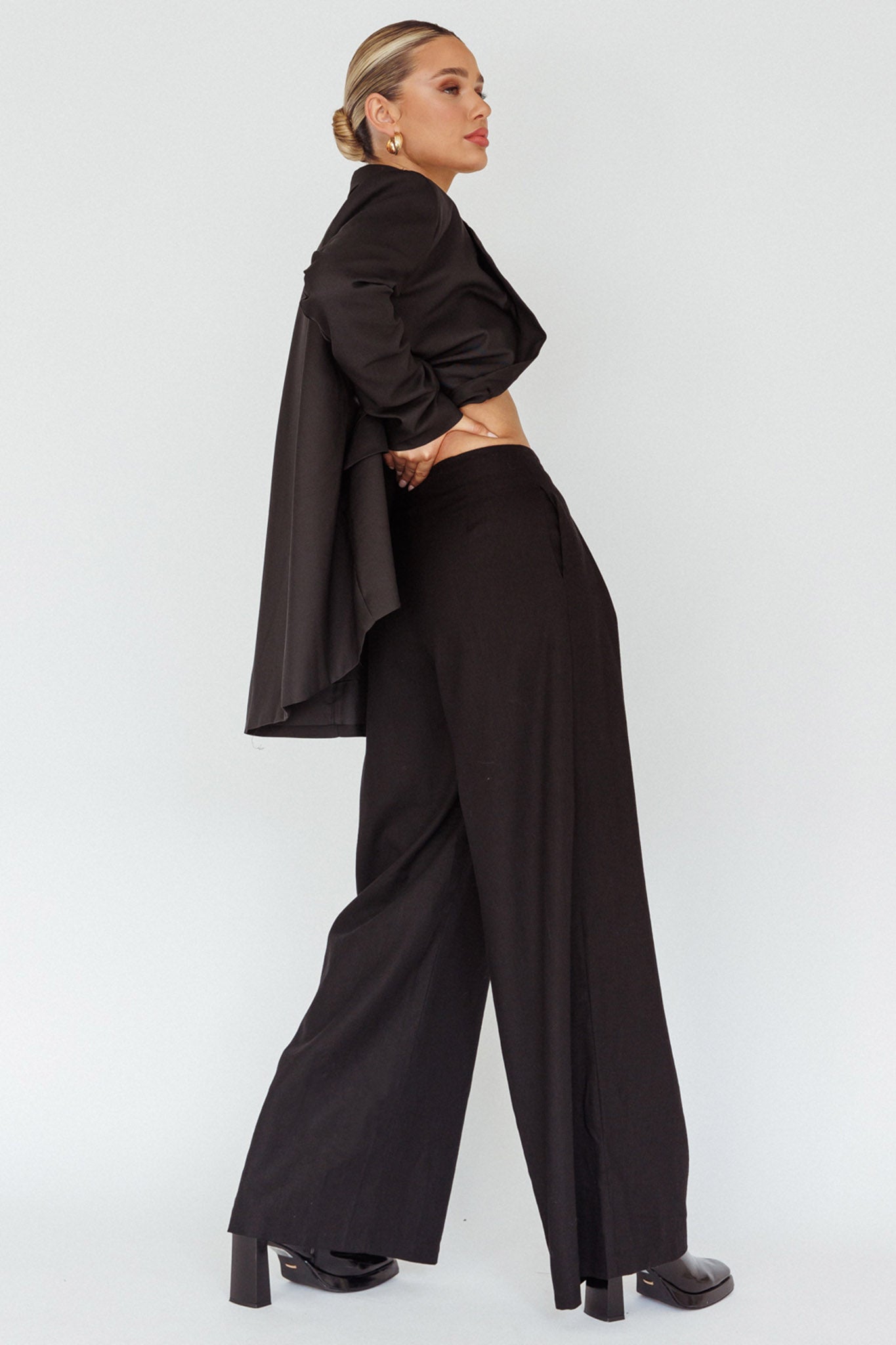 Sloan Side Pocket Trouser Pants Black by Selfie Leslie Australia