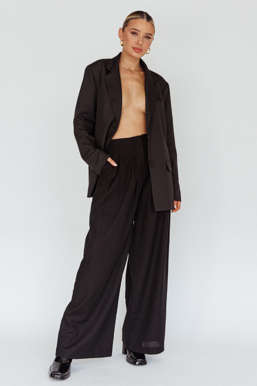 Sloan Side Pocket Trouser Pants Black by Selfie Leslie Australia