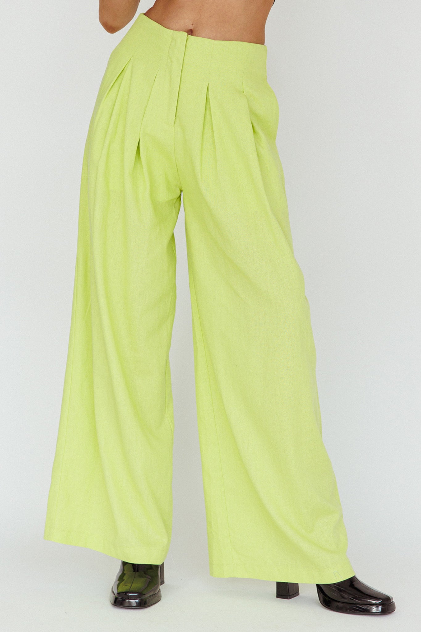 Sloan Side Pocket Trouser Pants Lime by Selfie Leslie Australia