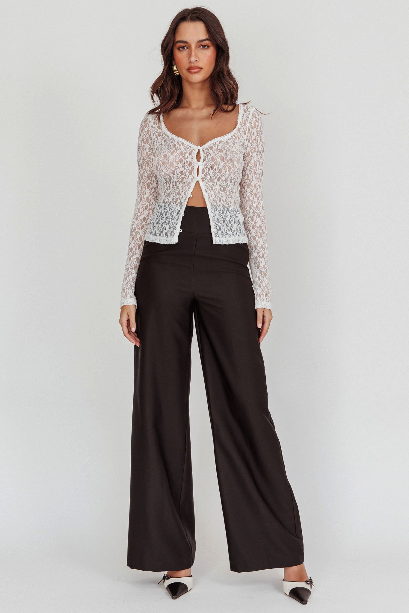 Nights Dream Wide Leg Pants Black by Selfie Leslie Australia