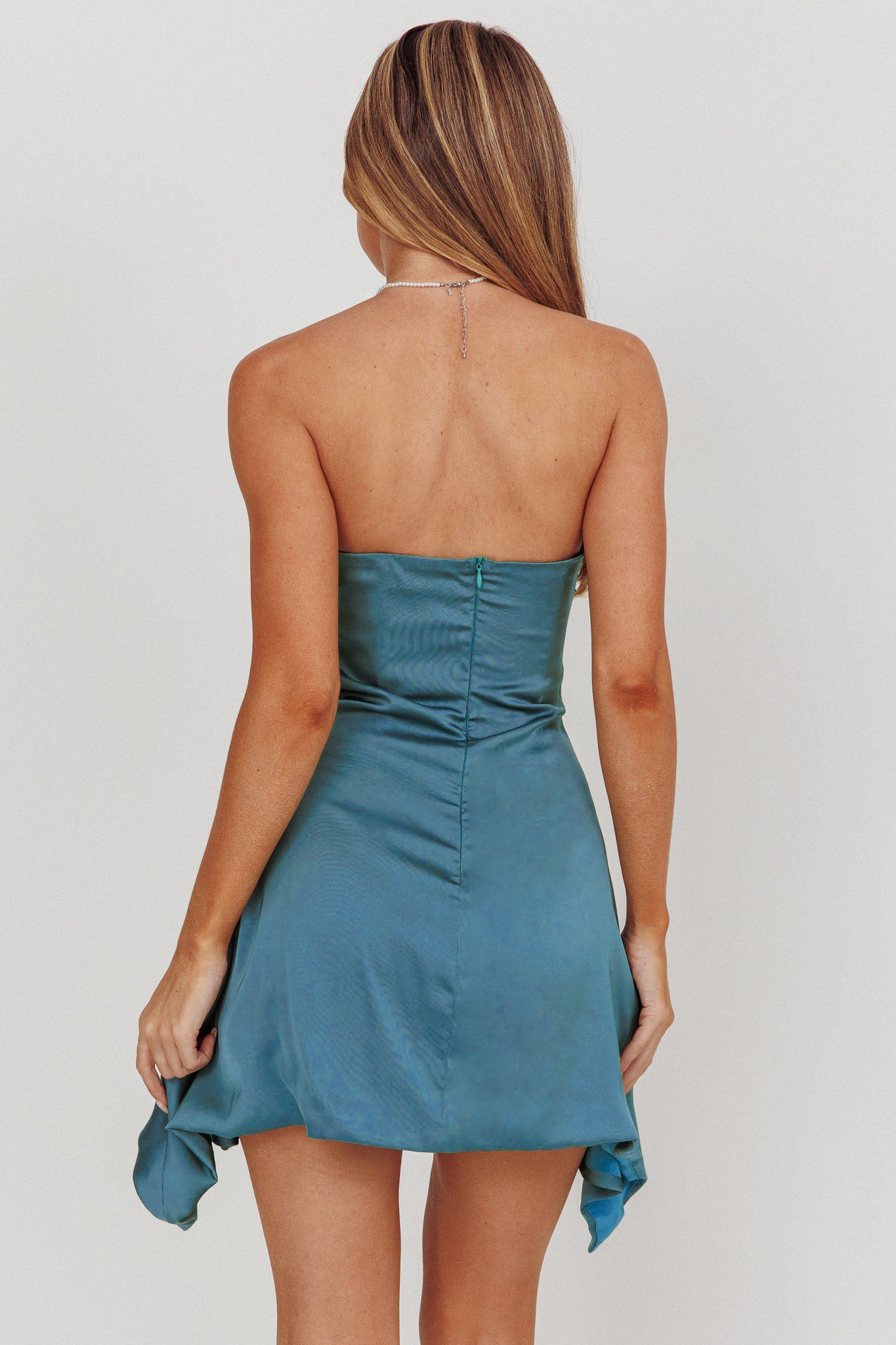 Toni Strapless Mini Dress Blue by Selfie Leslie Australia