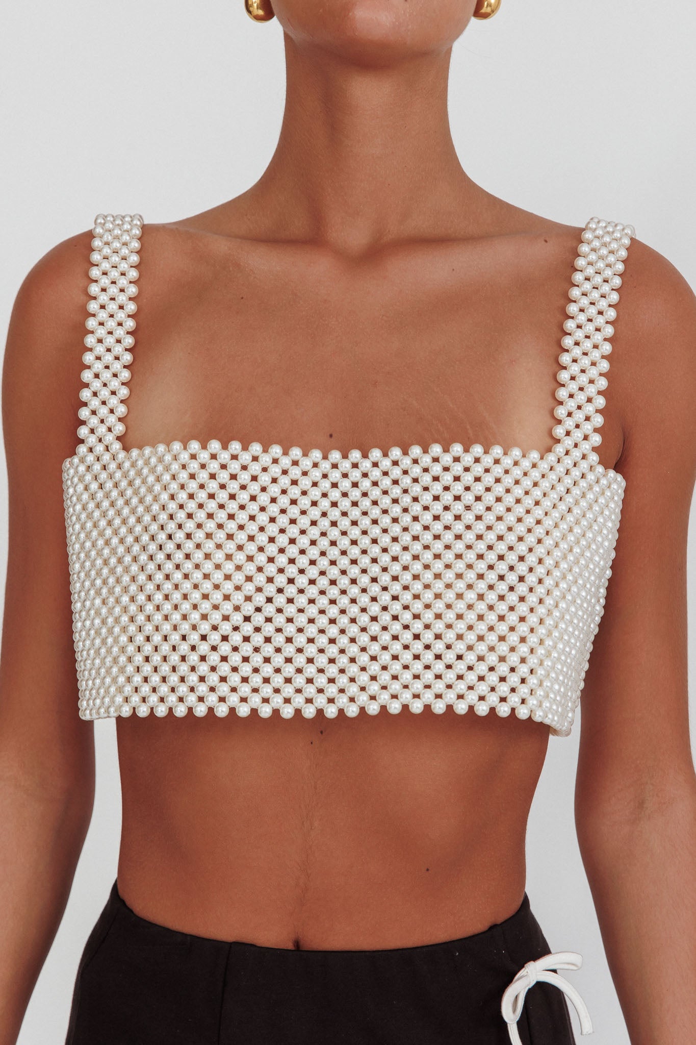 Kylah Crop Top Pearl by Selfie Leslie Australia