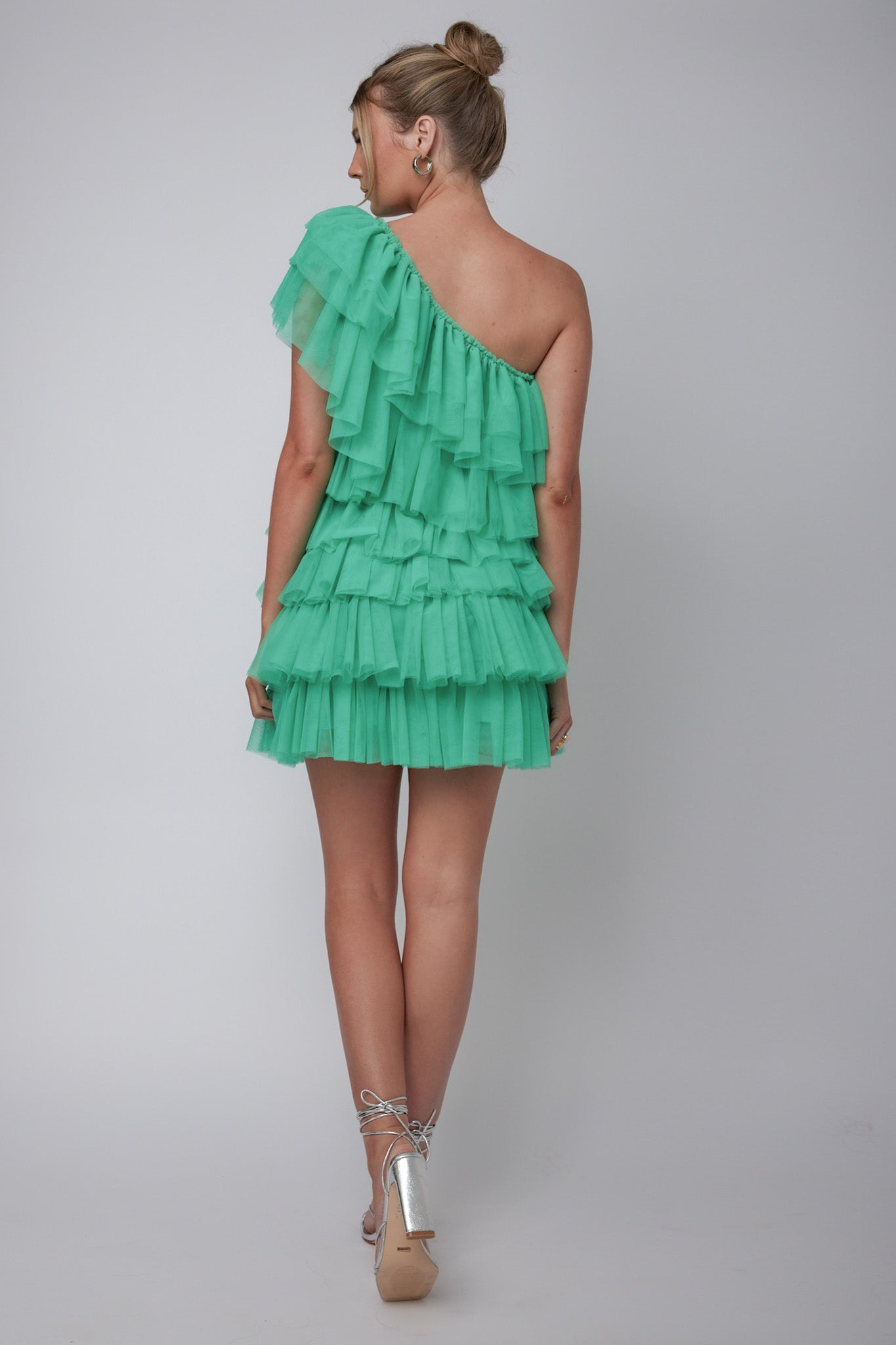Tomi Layered Frill One-Shoulder Mini Dress Spearmint by Selfie Leslie Australia