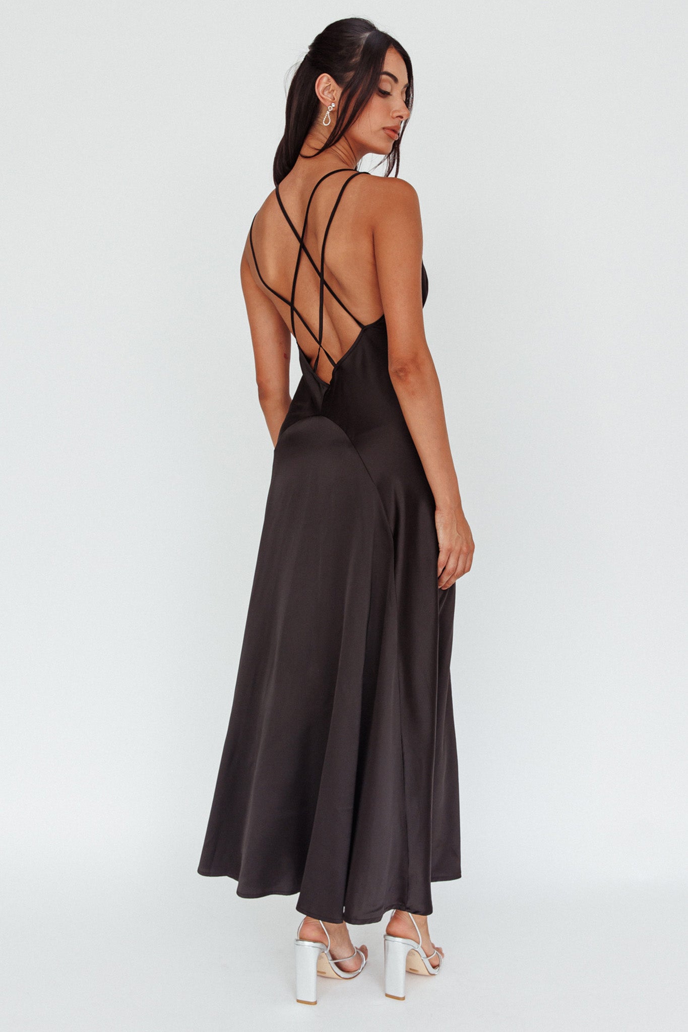 Signature Lace Trim Midi Dress Black by Selfie Leslie Australia