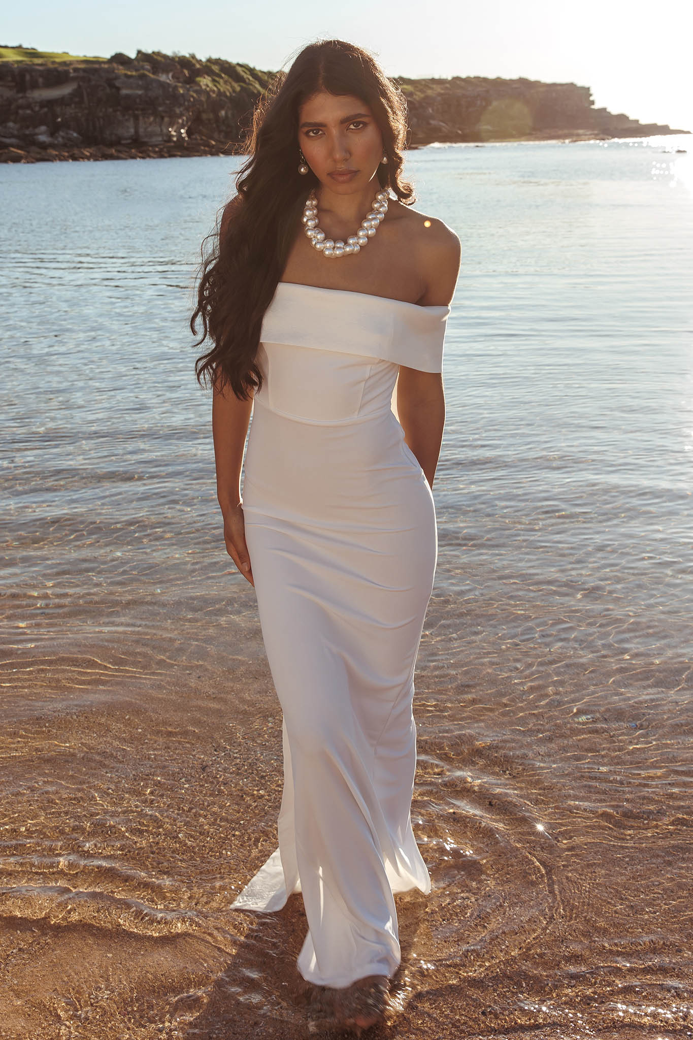 Southern Star Oversized Bow Maxi Dress Ivory by Selfie Leslie Australia
