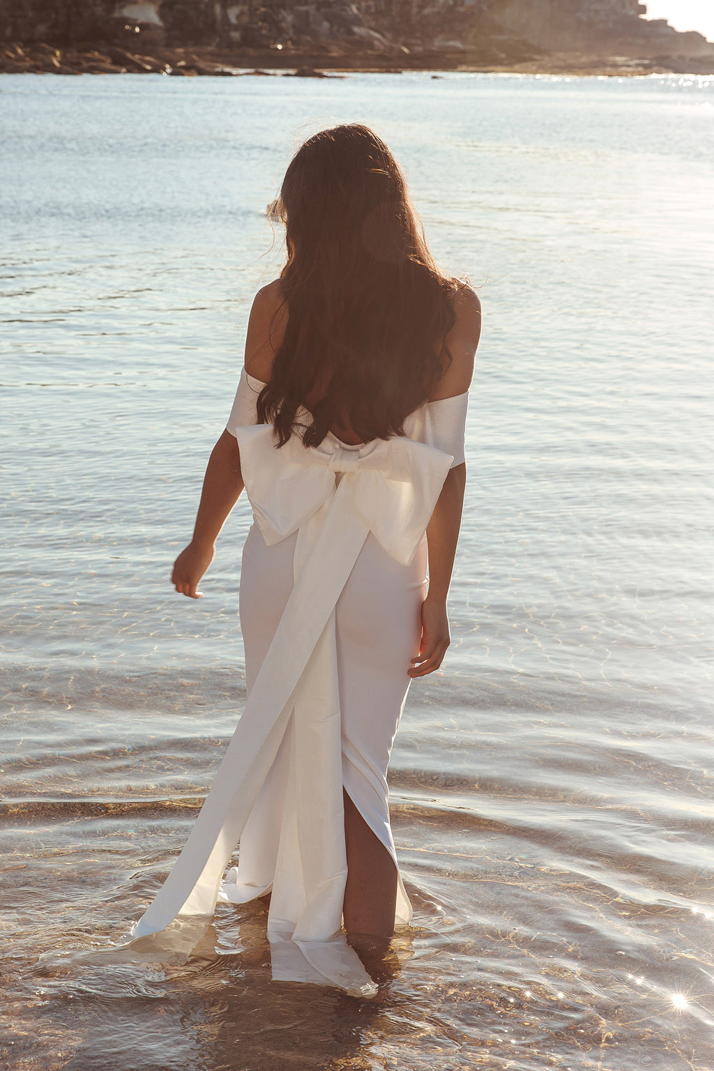 Southern Star Oversized Bow Maxi Dress Ivory by Selfie Leslie Australia
