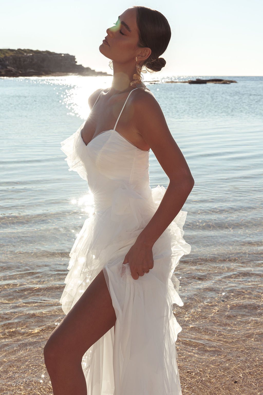Sun To Me Tulle Maxi Dress Off White by Selfie Leslie Australia