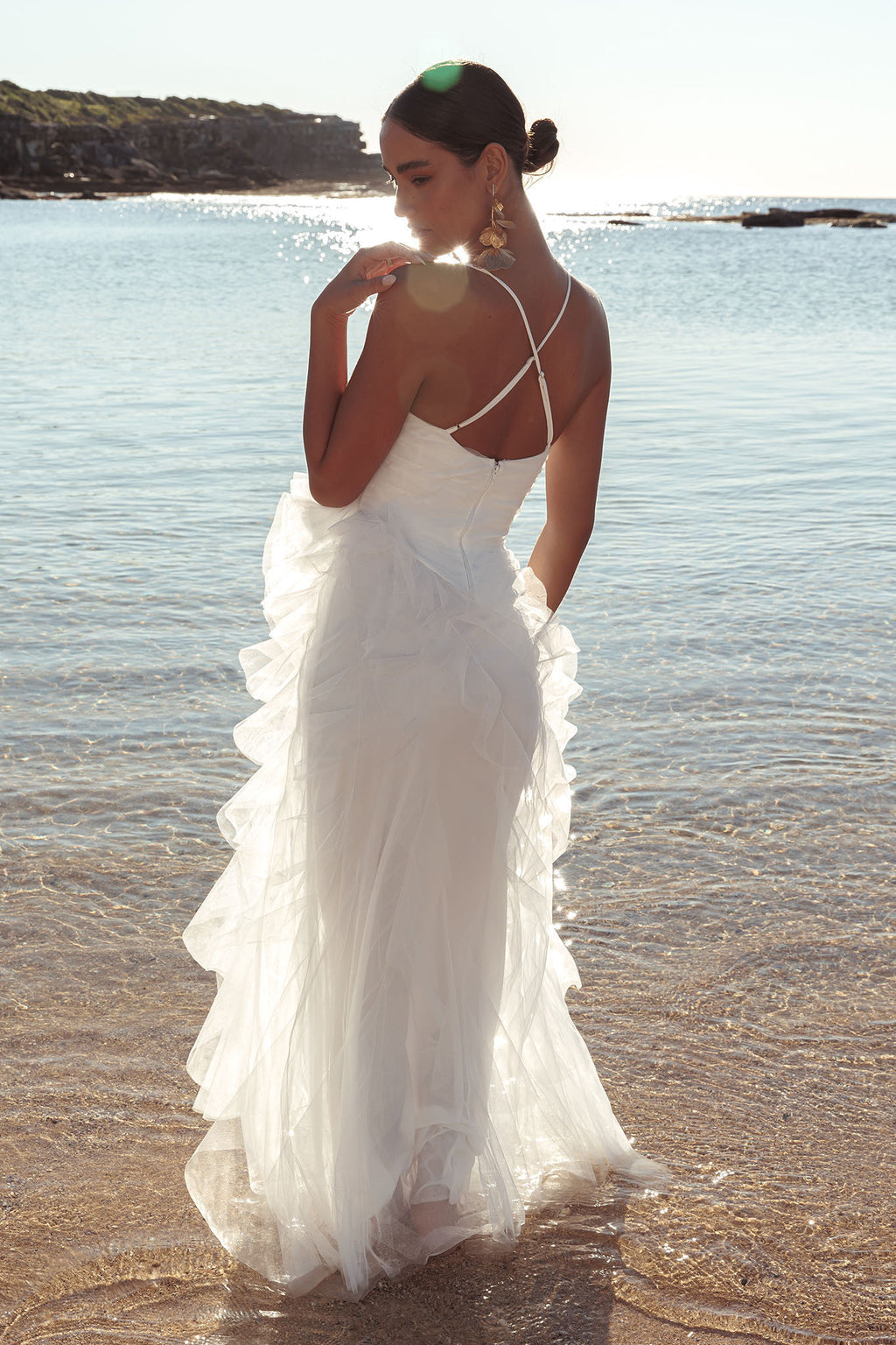 Sun To Me Tulle Maxi Dress Off White by Selfie Leslie Australia