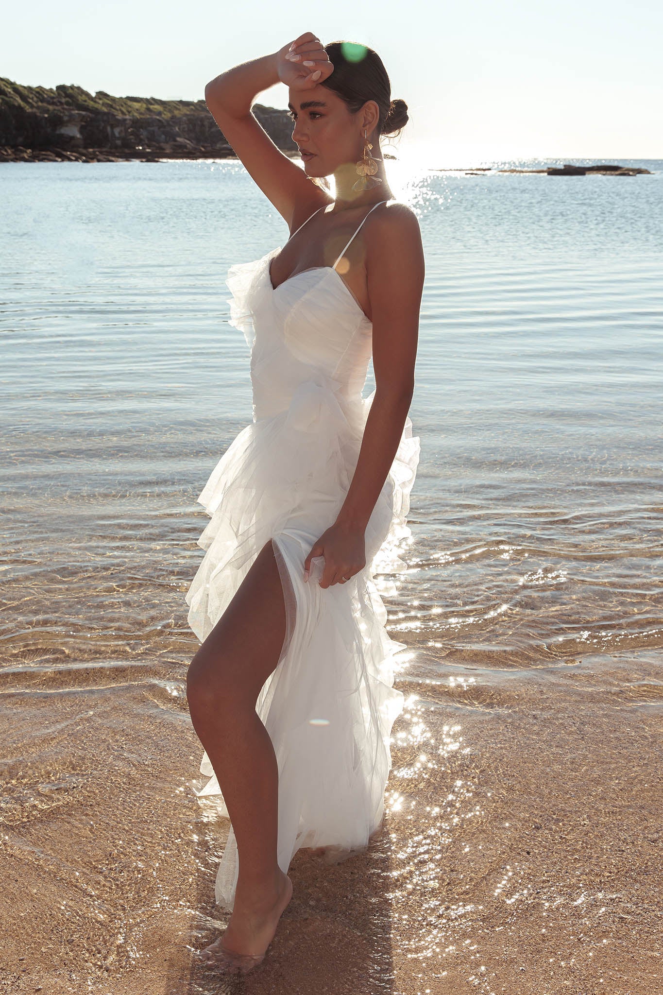Sun To Me Tulle Maxi Dress Off White by Selfie Leslie Australia