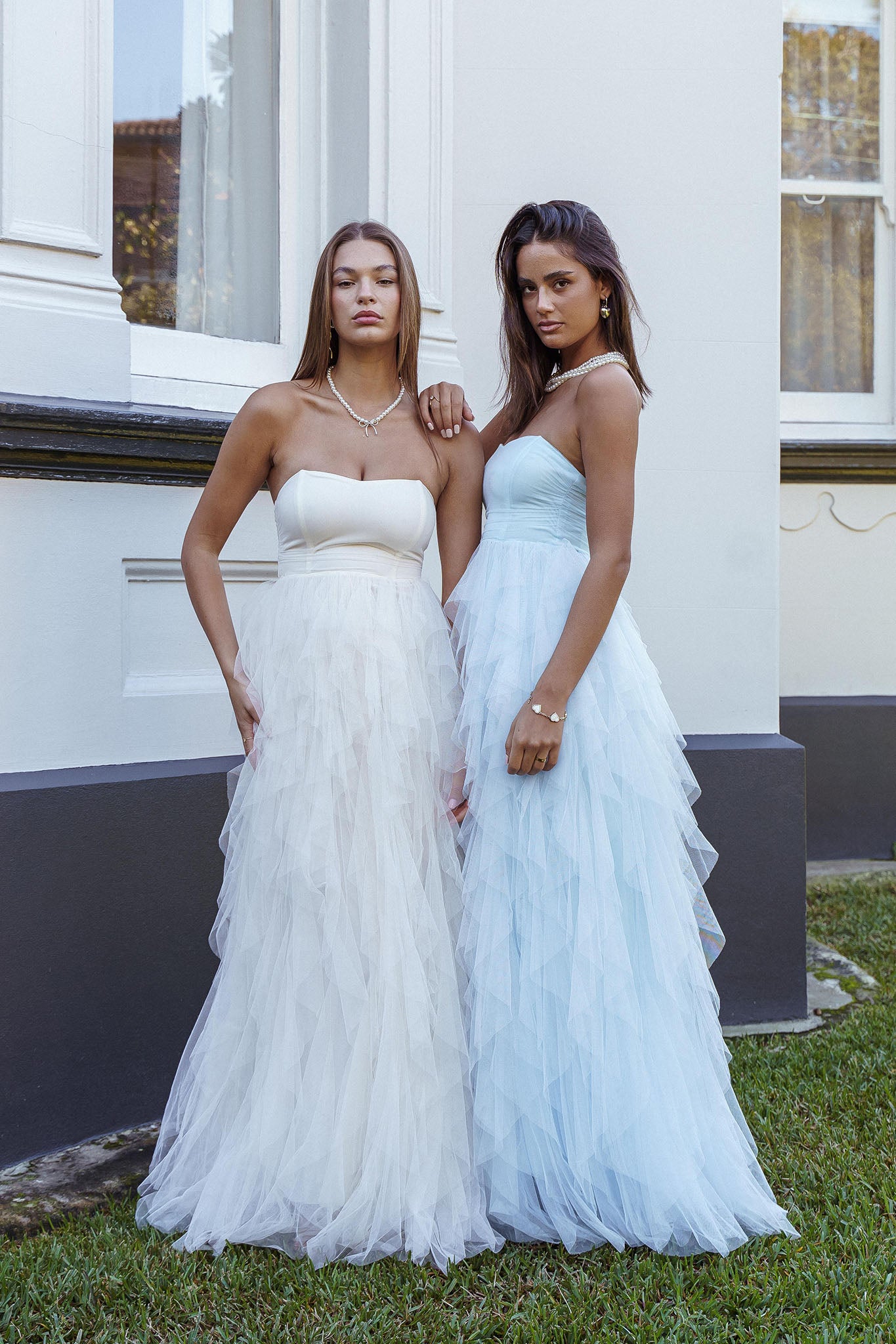 Rori Tulle Cascade Maxi Dress Ivory by Selfie Leslie Australia