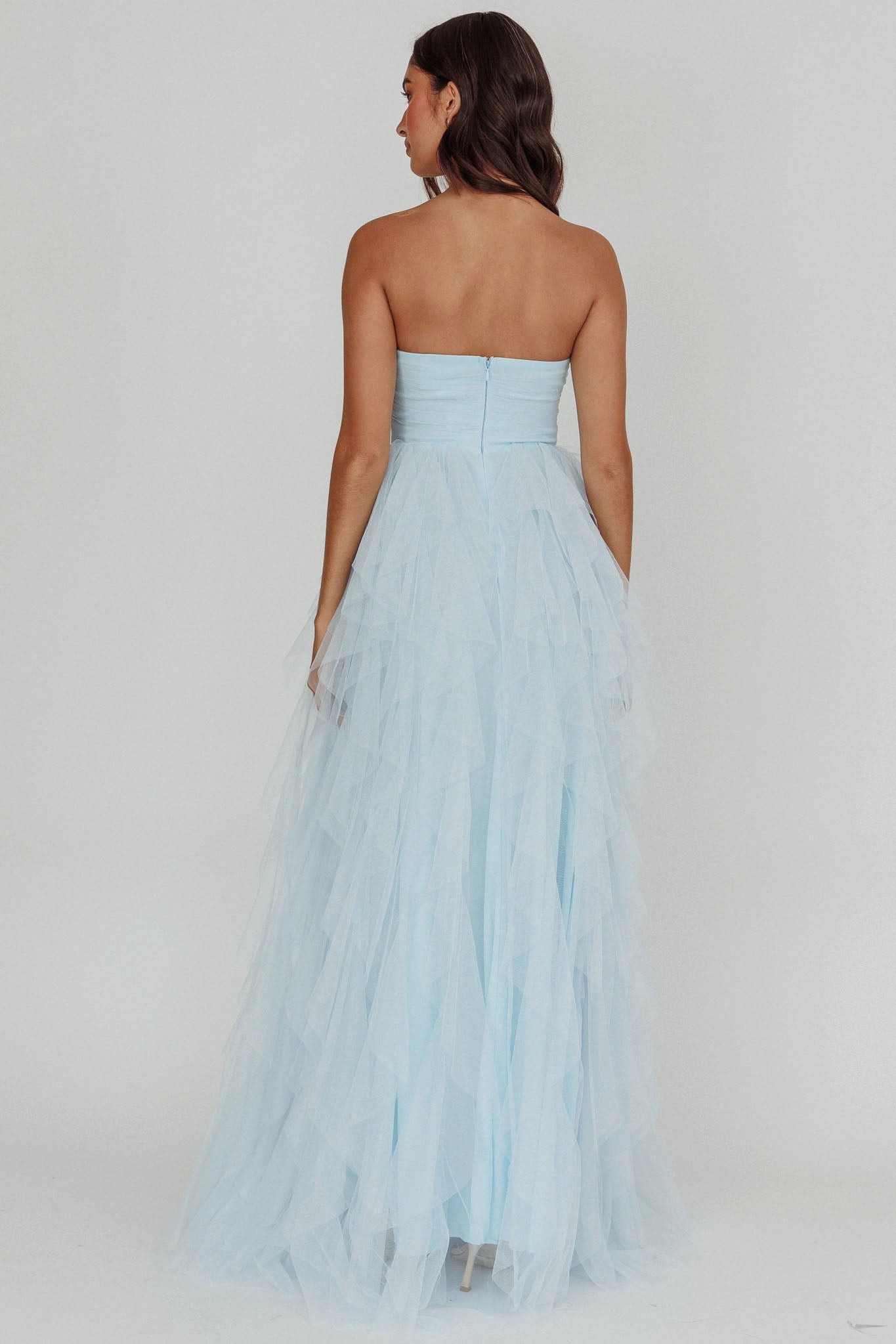 Rori Tulle Cascade Maxi Dress Blue by Selfie Leslie Australia