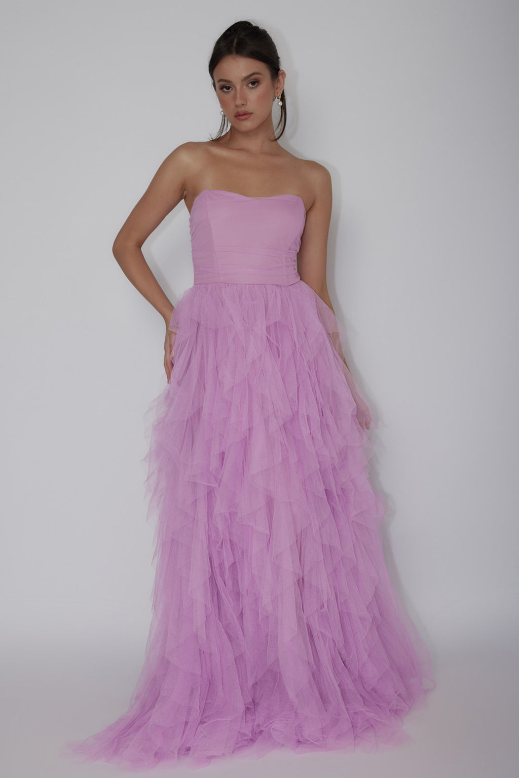 Rori Tulle Cascade Maxi Dress Orchid by Selfie Leslie Australia