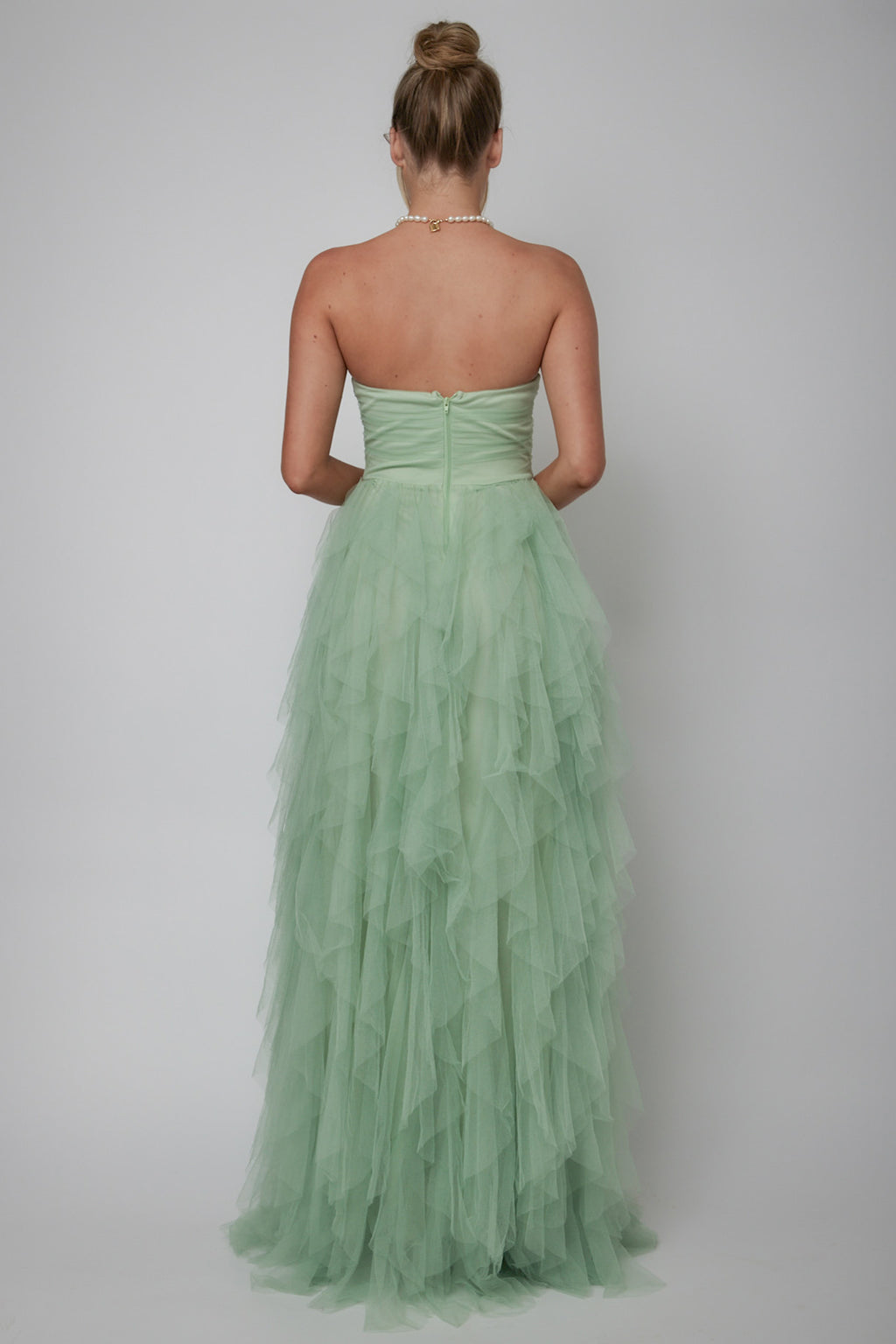 Rori Tulle Cascade Maxi Dress Sage by Selfie Leslie Australia