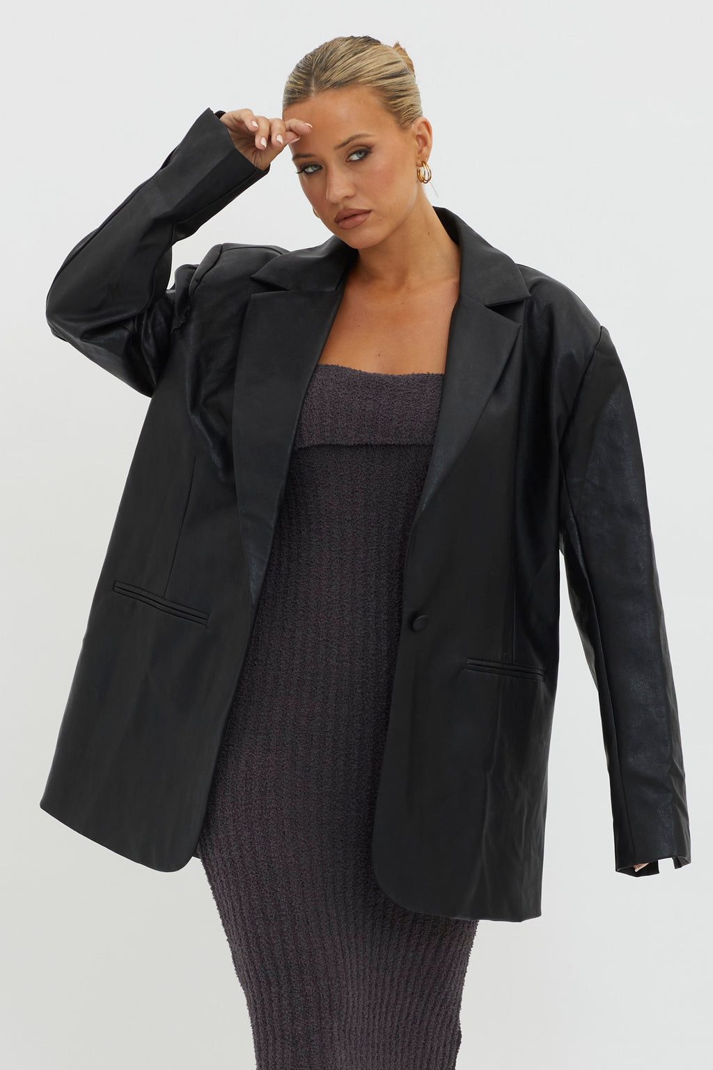 Luminate Oversized Coat Jacket Black by Selfie Leslie Australia