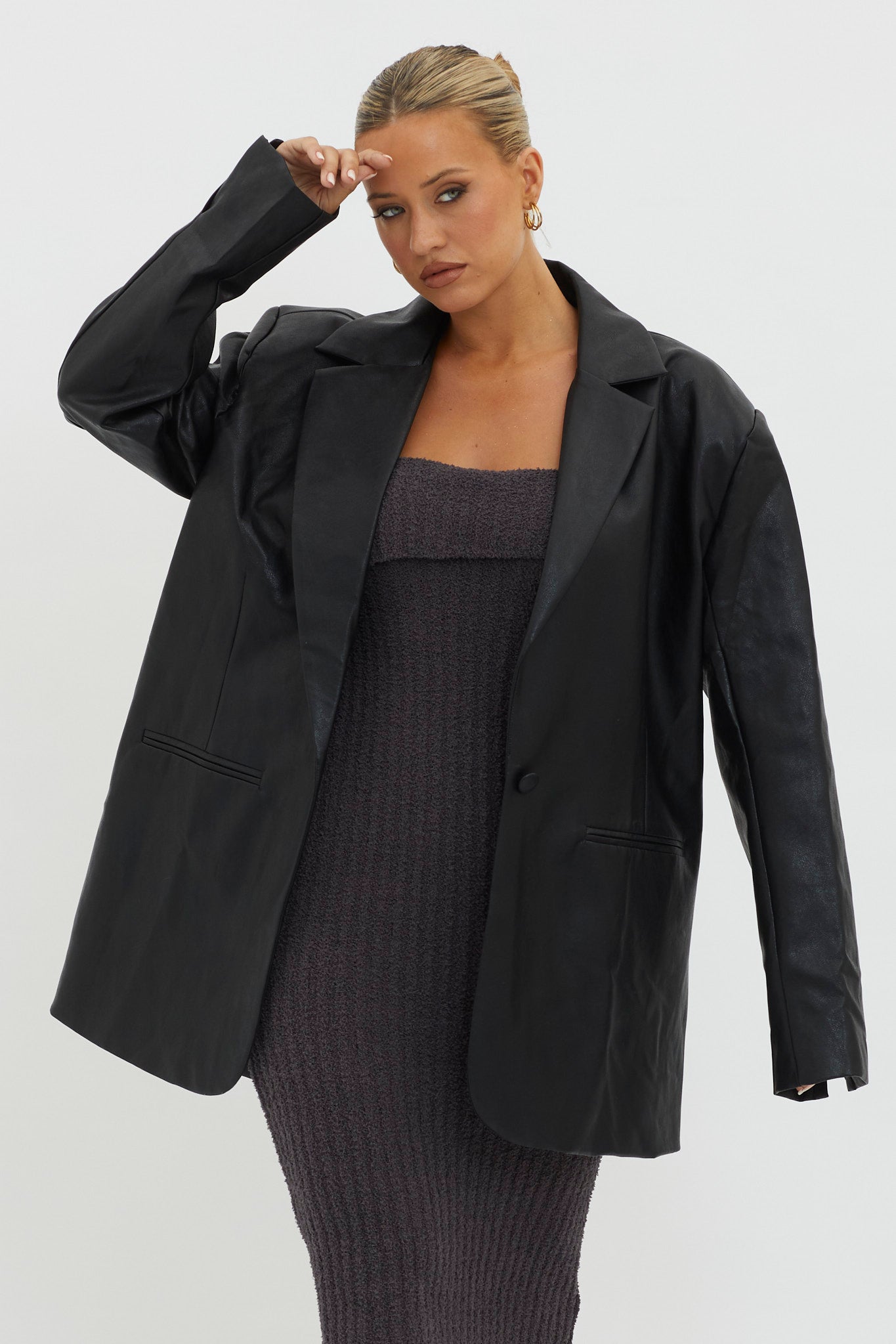 Luminate Oversized Coat Jacket Black by Selfie Leslie Australia