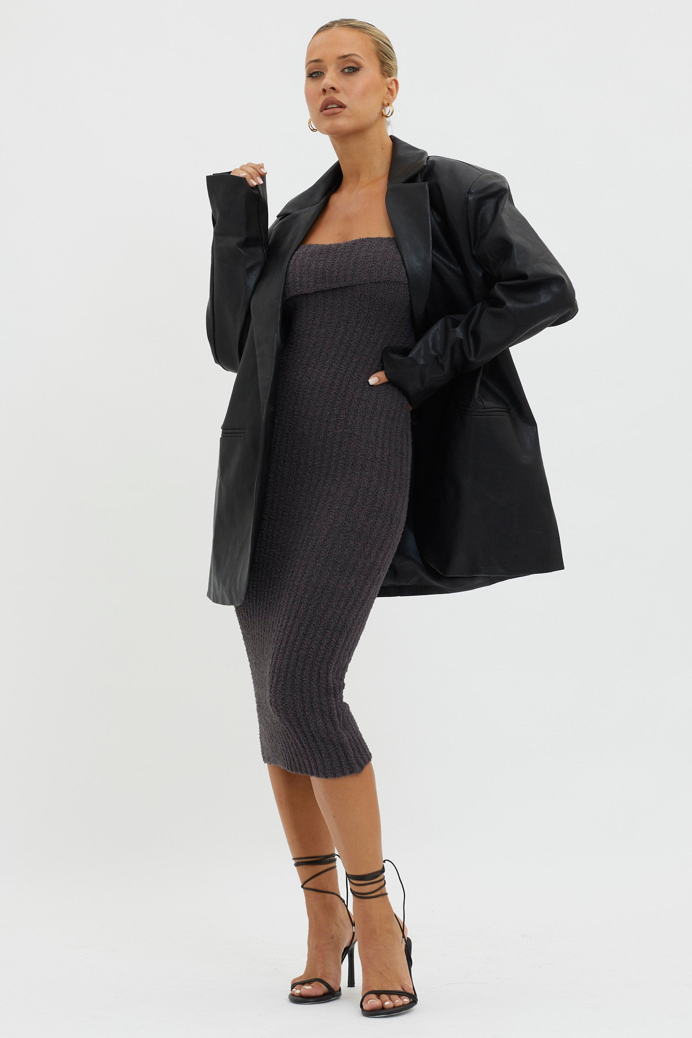 Luminate Oversized Coat Jacket Black by Selfie Leslie Australia
