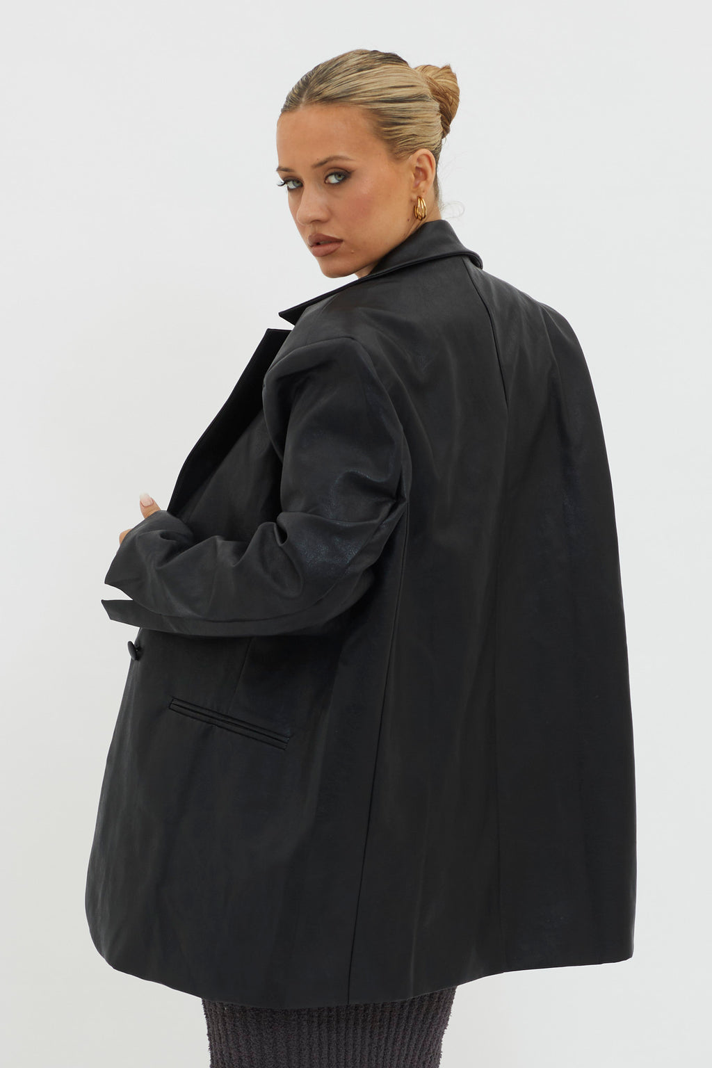 Luminate Oversized Coat Jacket Black by Selfie Leslie Australia