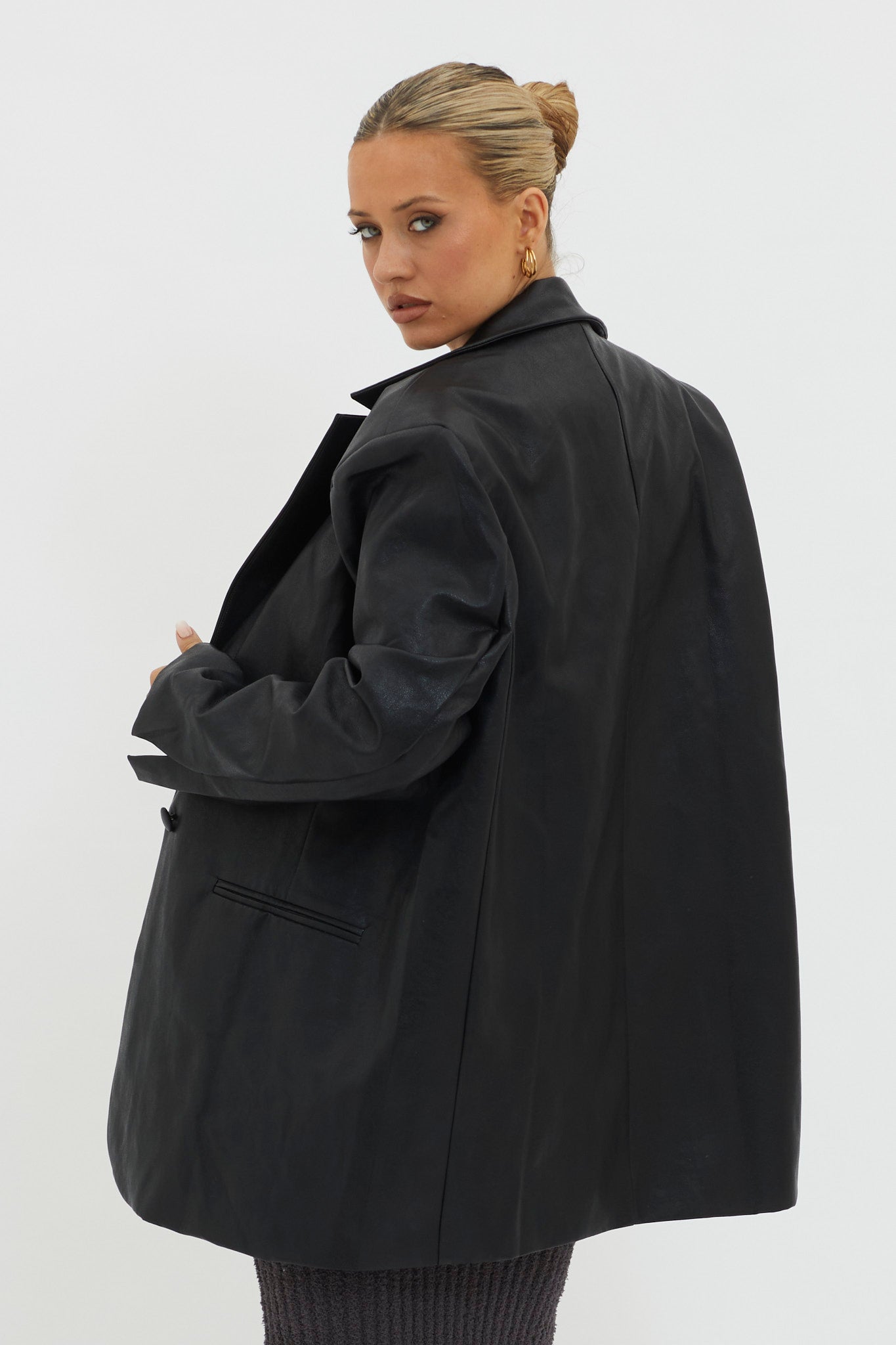 Luminate Oversized Coat Jacket Black by Selfie Leslie Australia