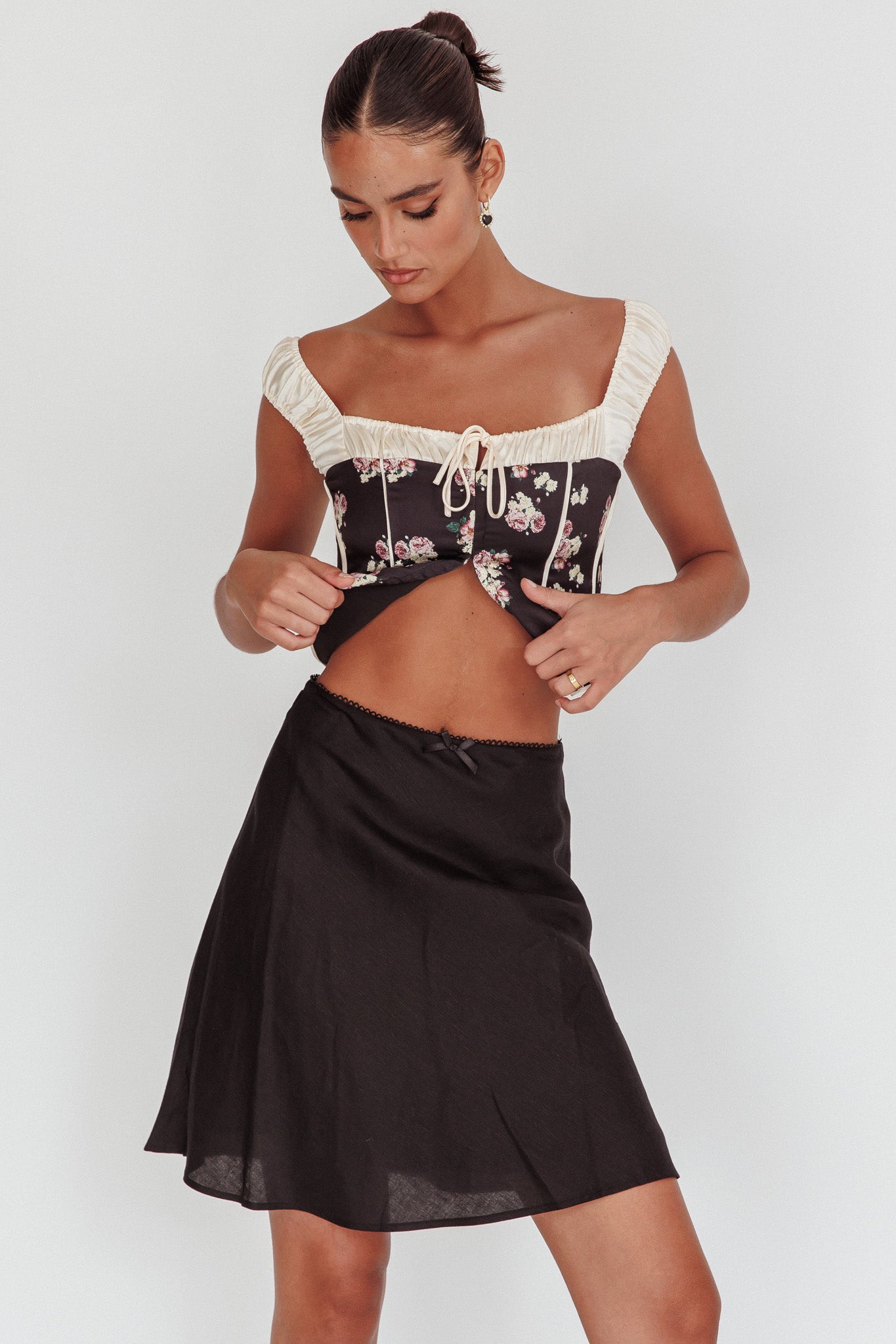 Emotional Knee Length Skirt Black by Selfie Leslie Australia