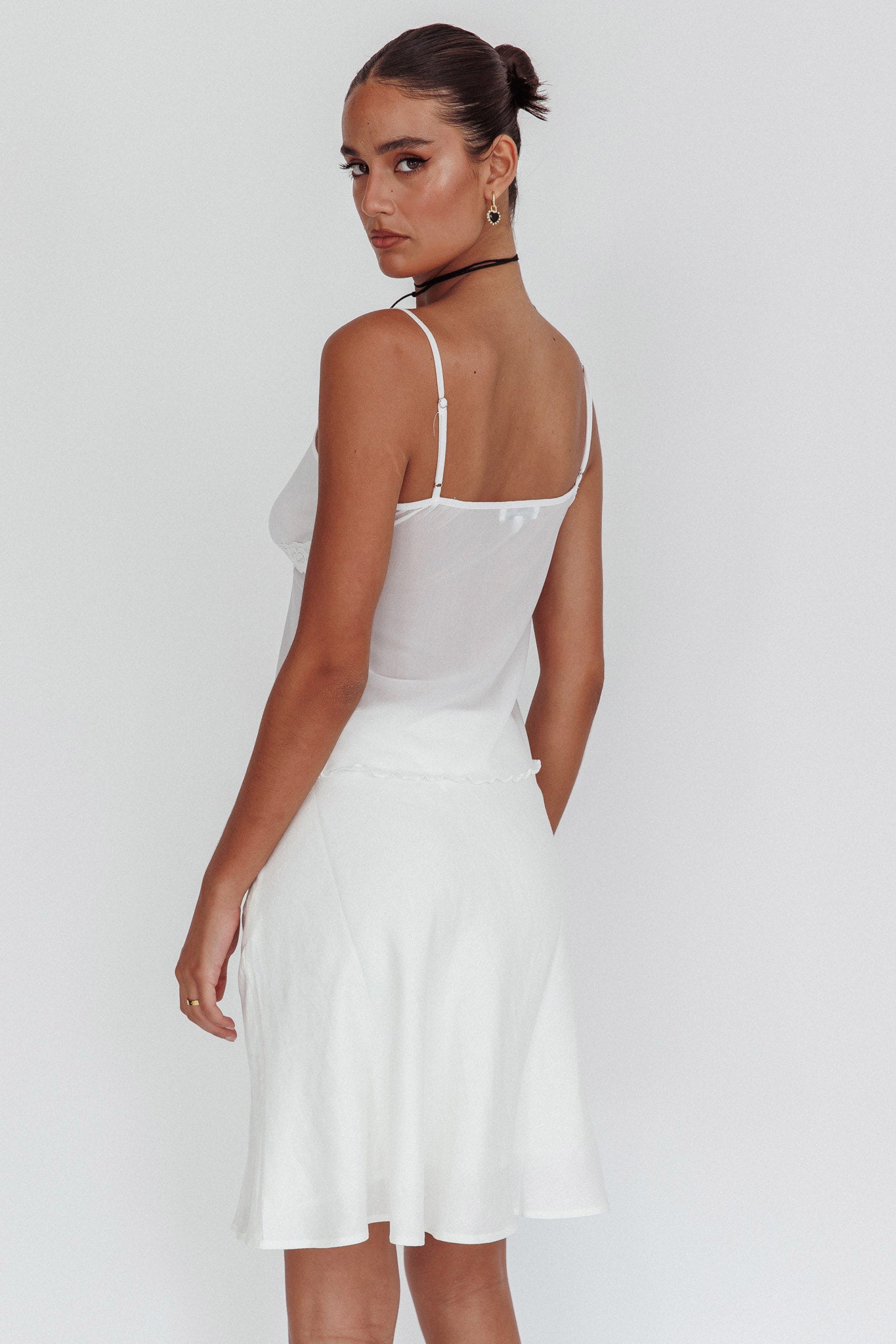 Emotional Knee Length Skirt Off White by Selfie Leslie Australia