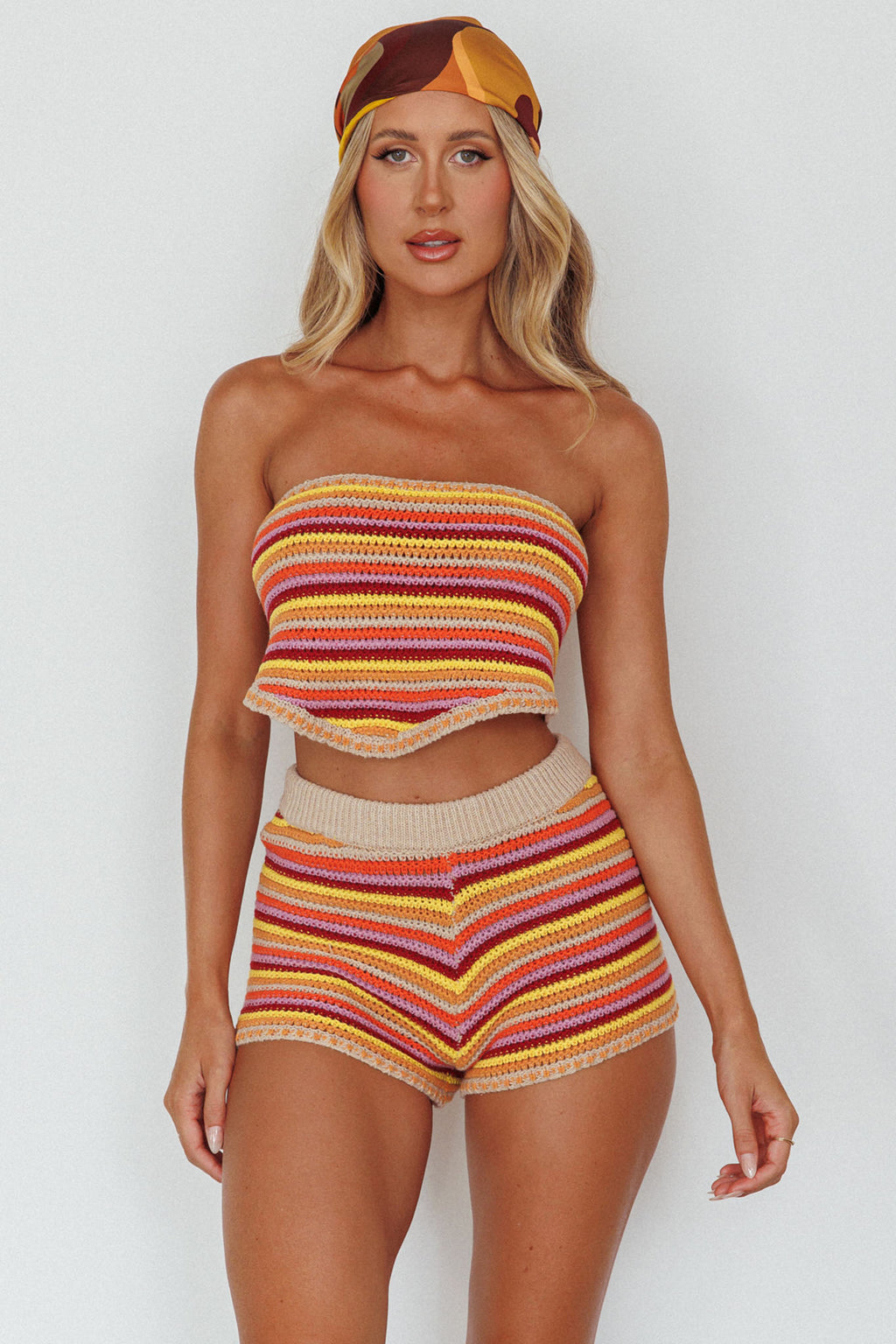 Pacific Knit Shorts Tangerine Mixed by Selfie Leslie Australia