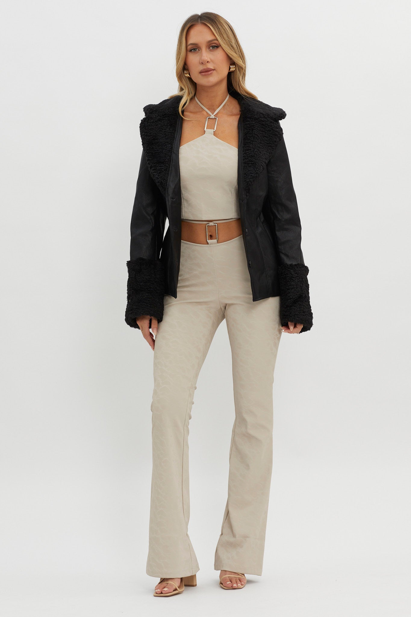 Fireside Teddy Lapel Jacket Black by Selfie Leslie Australia