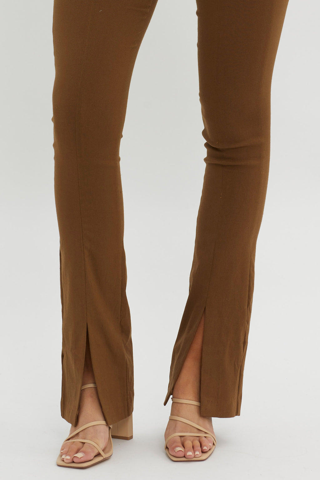 Zuzana Split Hem Flare Pants Brown by Selfie Leslie Australia