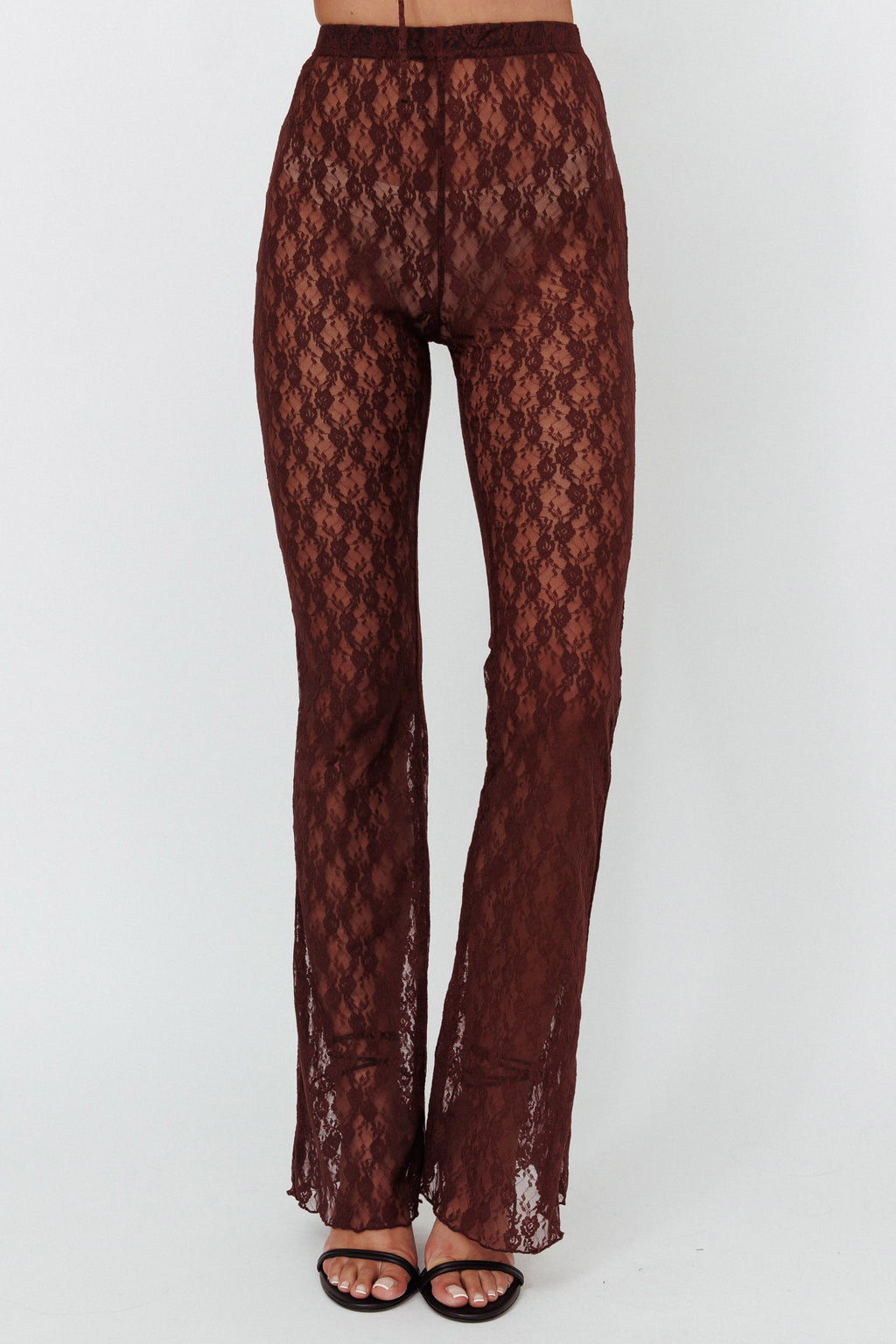 A La Mode Lace Pants Brown by Selfie Leslie Australia