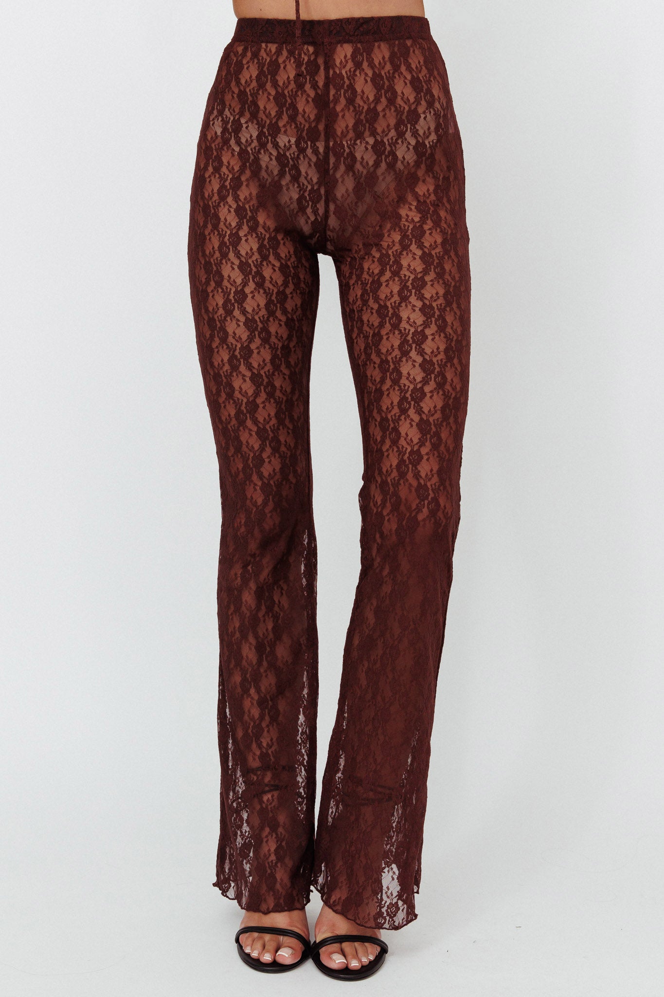 A La Mode Lace Pants Brown by Selfie Leslie Australia