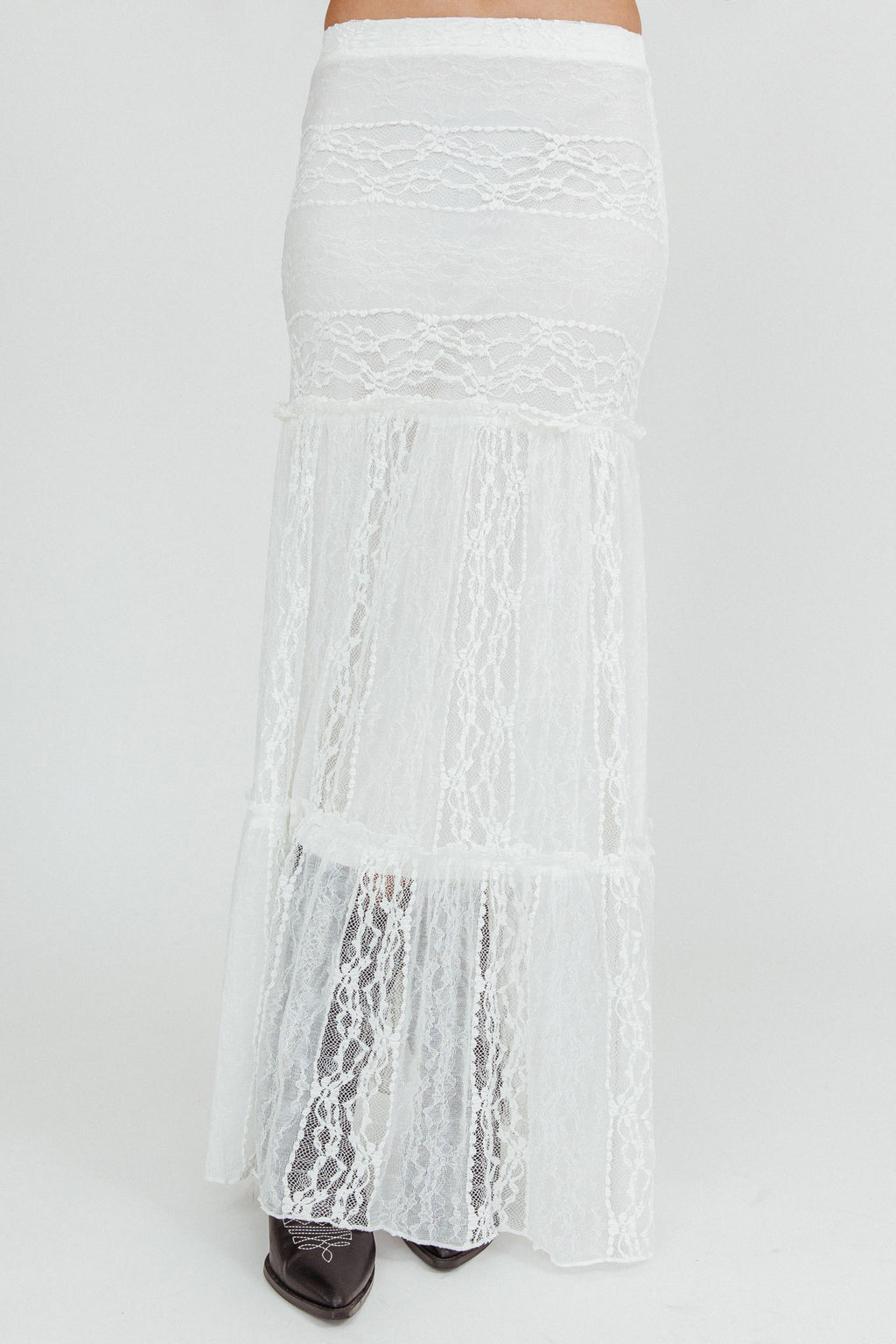 Laganas Maxi Lace Skirt White by Selfie Leslie Australia